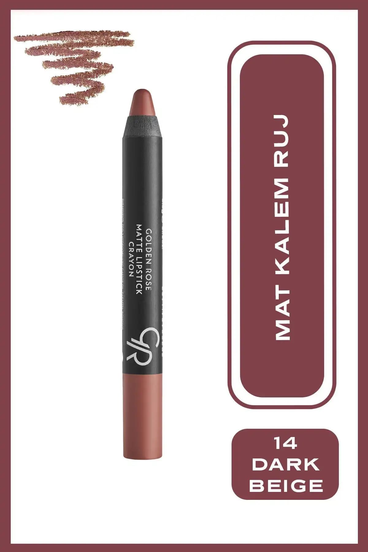 Golden Rose Matte Lipstick No 14 Dark Beige Dudaklara Doğal ve Çekici Bir Görünüm Sunar