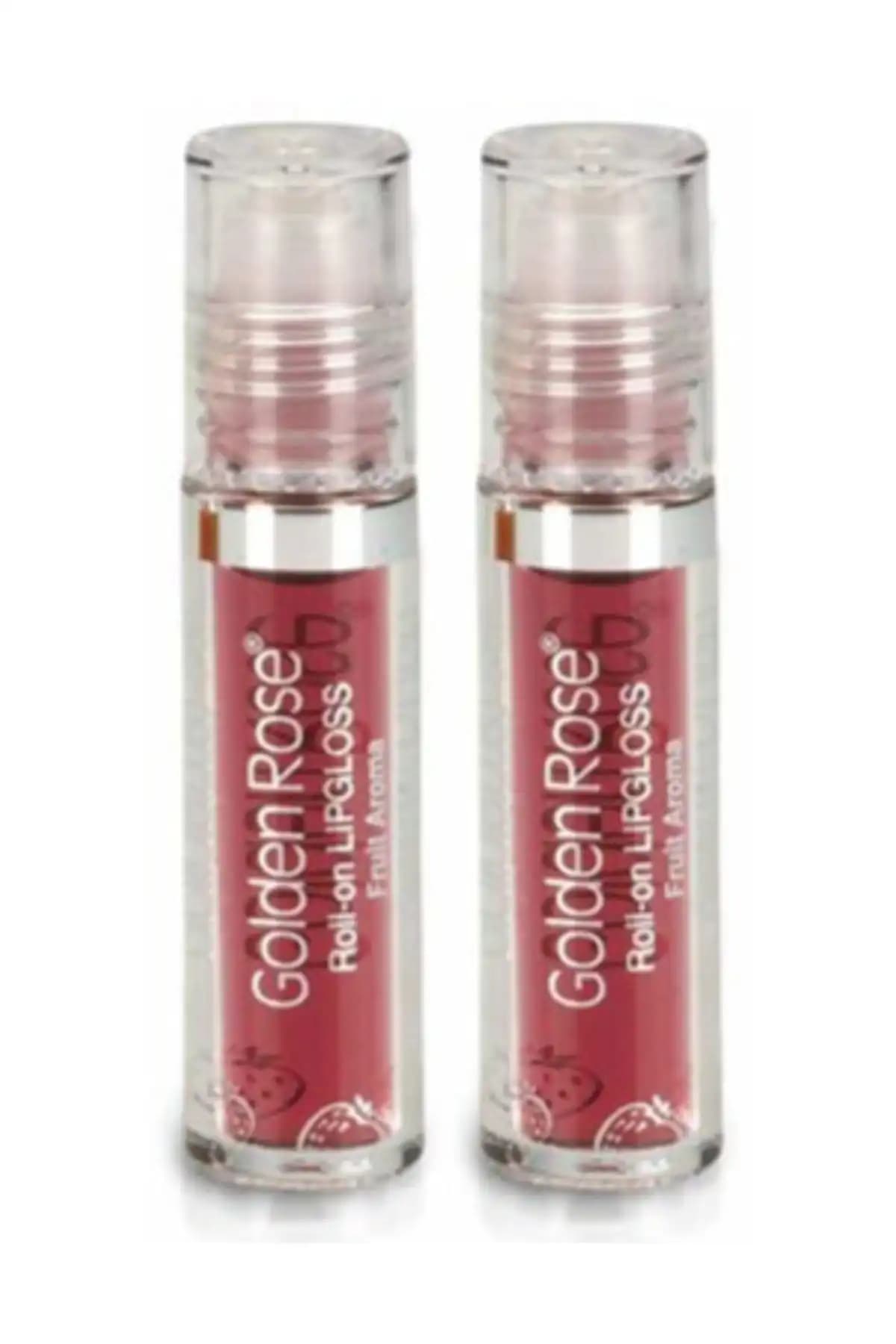 Golden Rose Meyveli Dudak Parlatıcısı Roll On Lipgloss Çilek 2'li Paket Doğal ve Parlak Dudaklar İçin