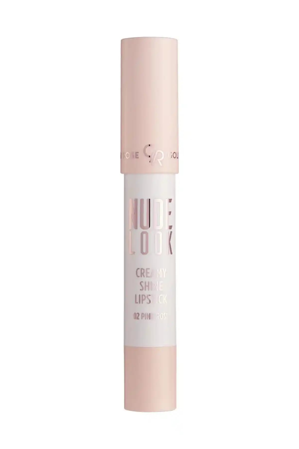 Golden Rose Nude Look Creamy Shine Lipstick No: 02 Pink Rose Doğal ve Parlak Dudaklar İçin Uygun