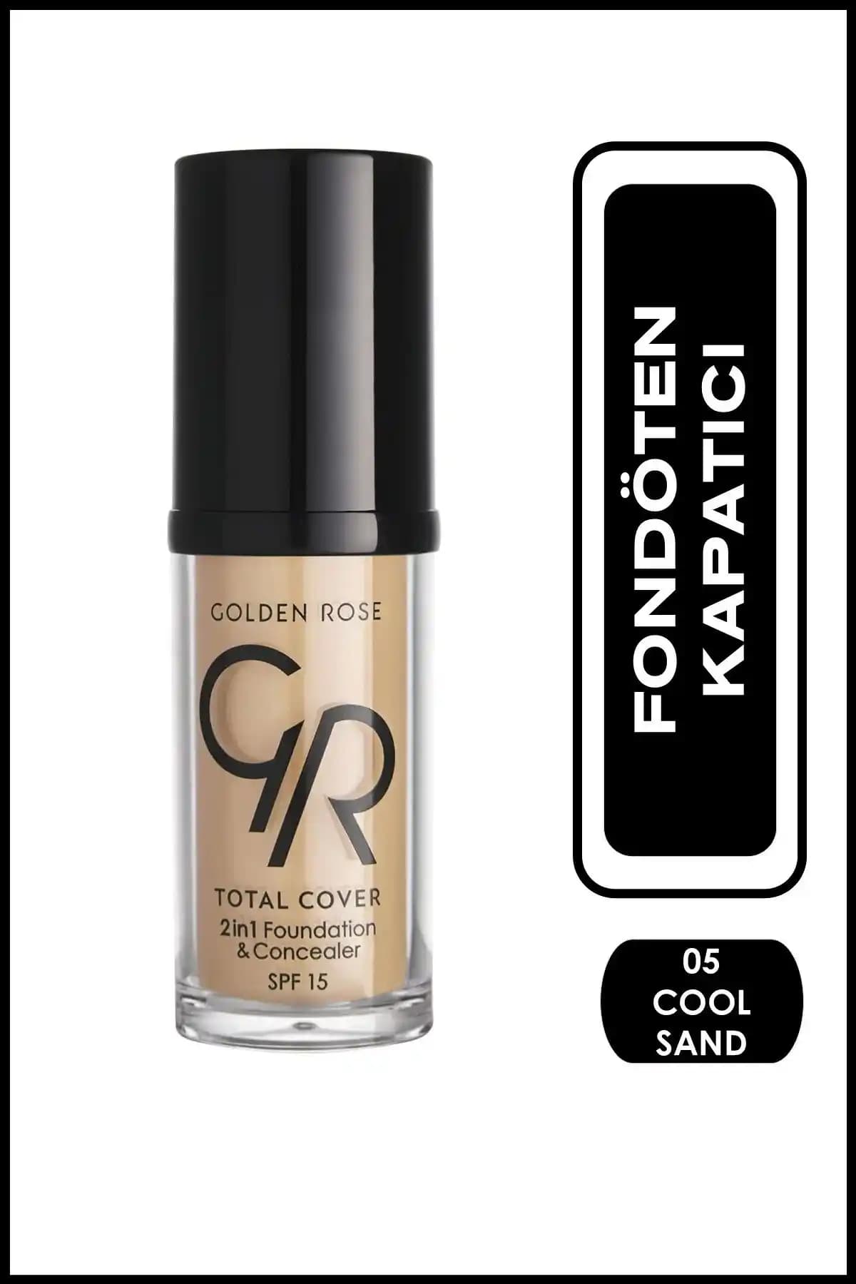 Golden Rose Total Cover 2in1 Foundation & Concealer No: 05 Cool Sand Cilt Makyajı İçin