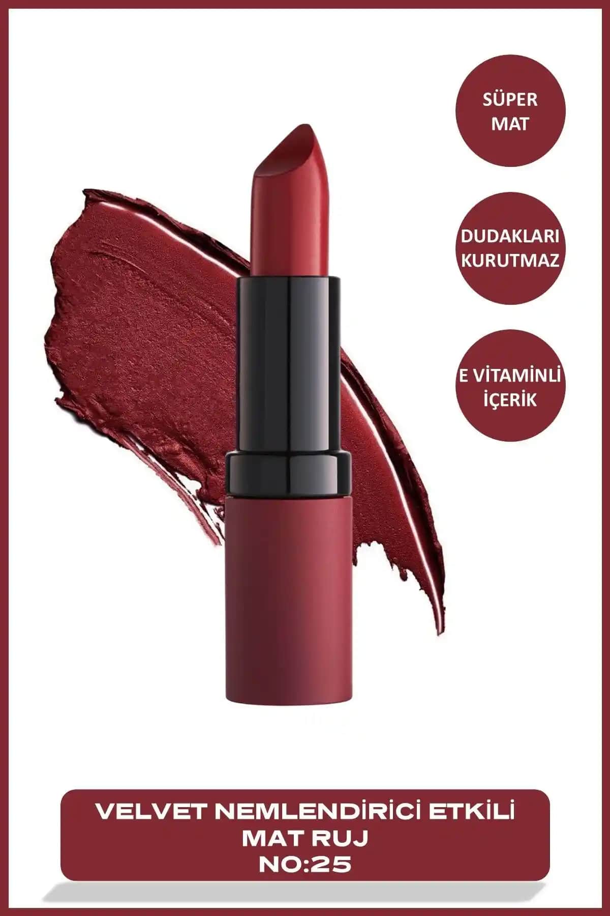 Golden Rose Velvet Matte Ruj No:25 Prom Queen - Kaliteli ve Kalıcı Mat Dudak Rengi