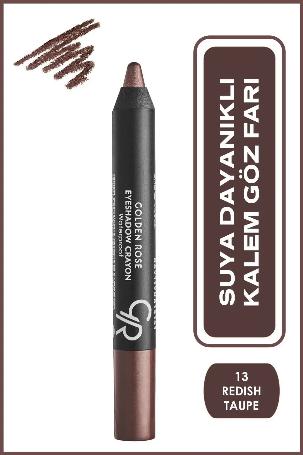 Golden Rose Waterproof Eyeshadow Crayon Renkli ve Dayanıklı Göz Makyaj Kalemi 13 Reddish Taupe