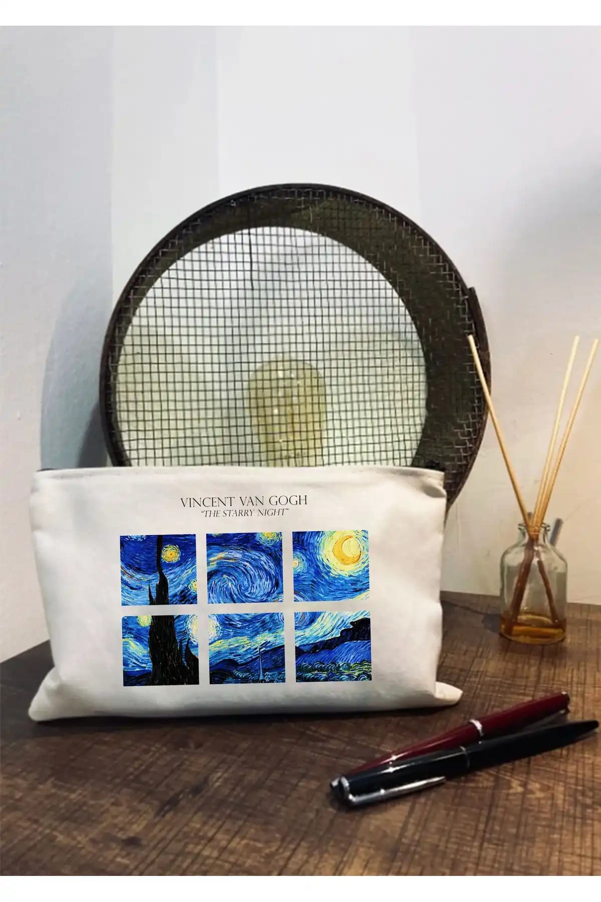 GRAFİKSPAN Van Gogh Starry Night Makyaj Çantası Sanat ve İşlevselliğin Buluşması