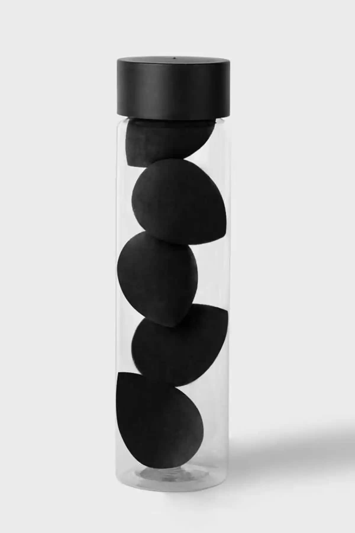 H&E Design 5'li Siyah Hijyenik Makyaj Süngeri Seti Modern ve Kullanışlı