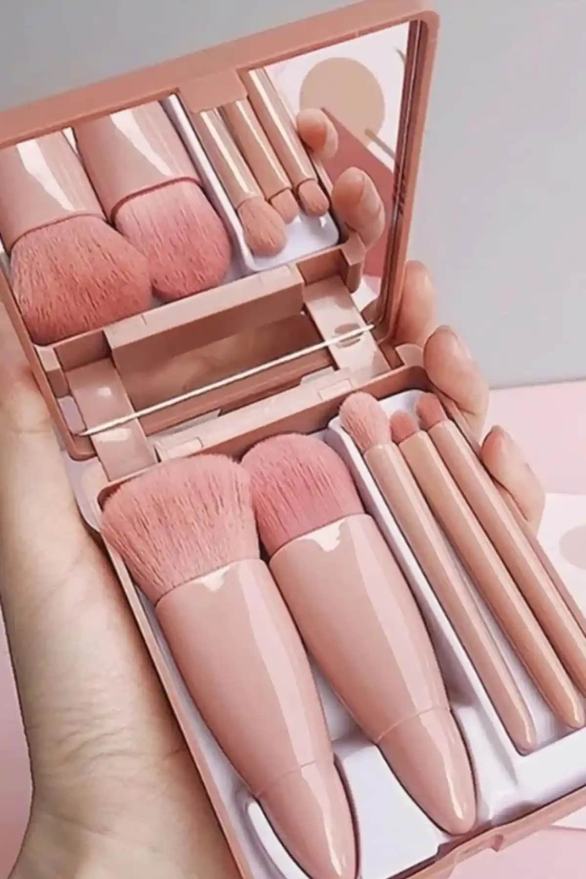 H&E Luxury Design 5'li Taşınabilir Aynalı Profesyonel Makyaj Fırça Seti İncelemesi