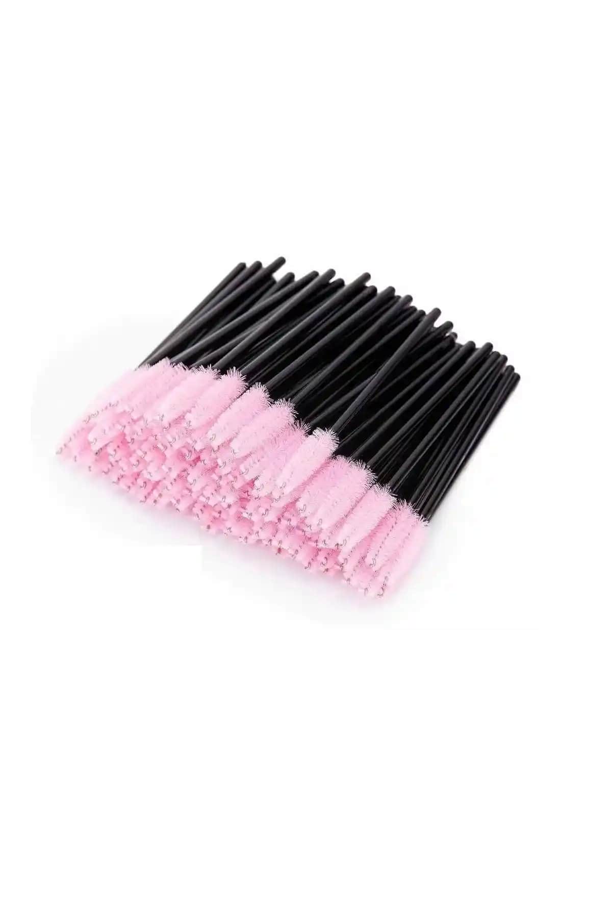 Hannah 50'li Pembe Kaş ve Kirpik Tarama Fırçası Seti Profesyonel ve Pratik Kullanım İçin