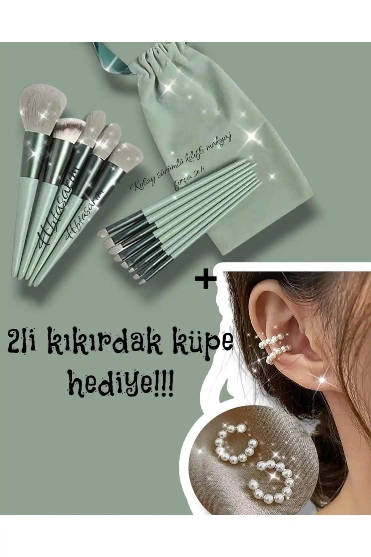 HB Tasarım Makyaj Fırça Seti 13 Parça Doğal Kıllar ve Pratik Tasarım ile Günlük Kullanım