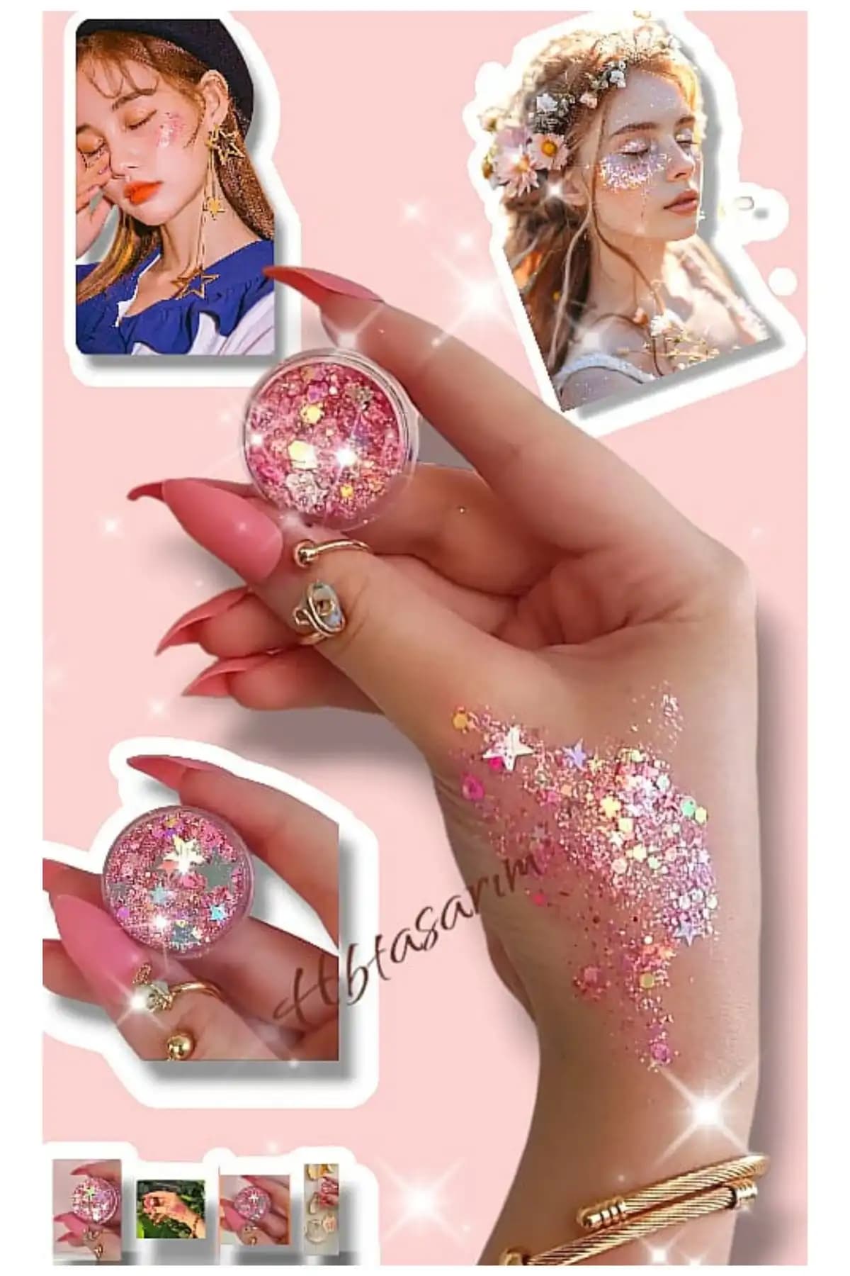 HBTasarım Parlak Glitter Simli Far Jel Forumlu Göz Makyajı İçin Şık ve Kullanışlı Ürün