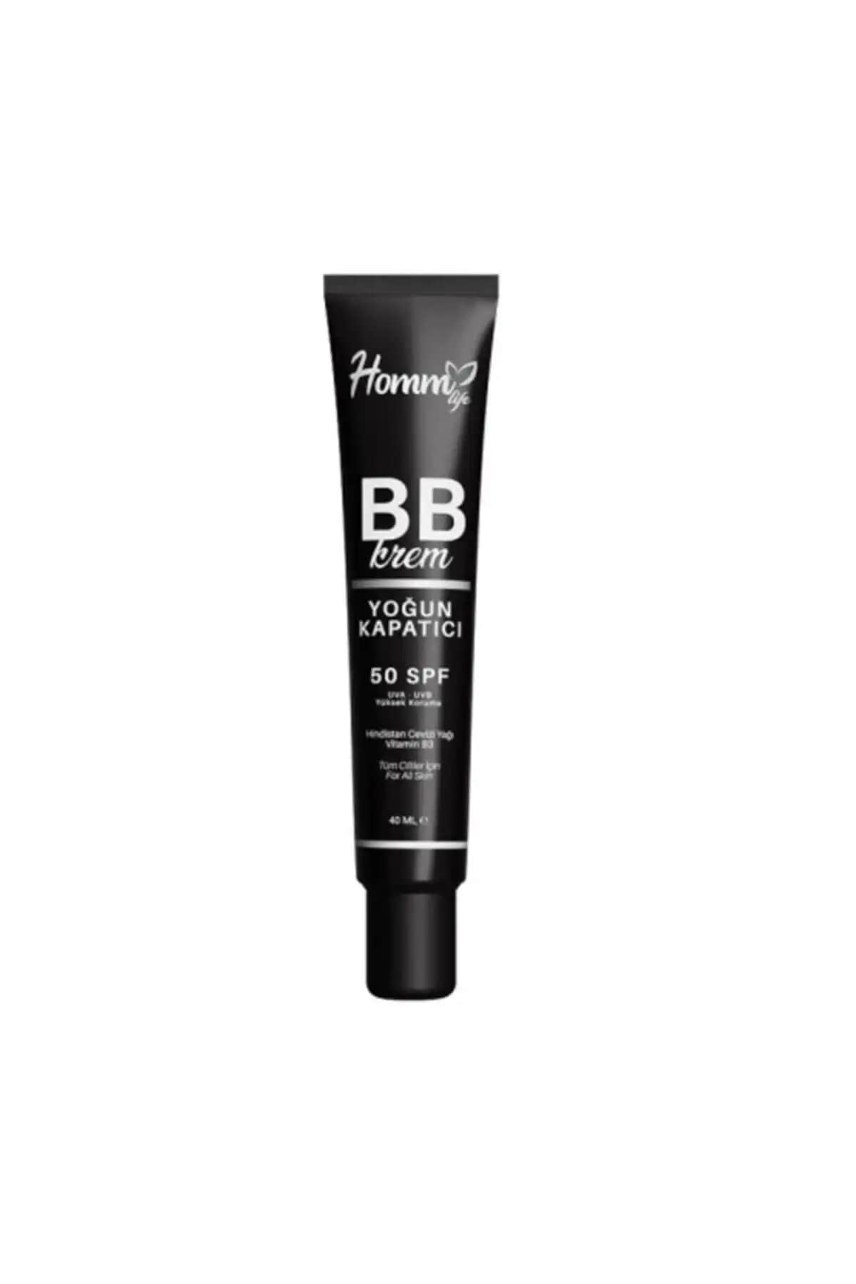 Homm Bitkisel BB Krem 50 SPF Yüksek Kapatıcı ve Güneş Koruyucu Doğal Görünüm