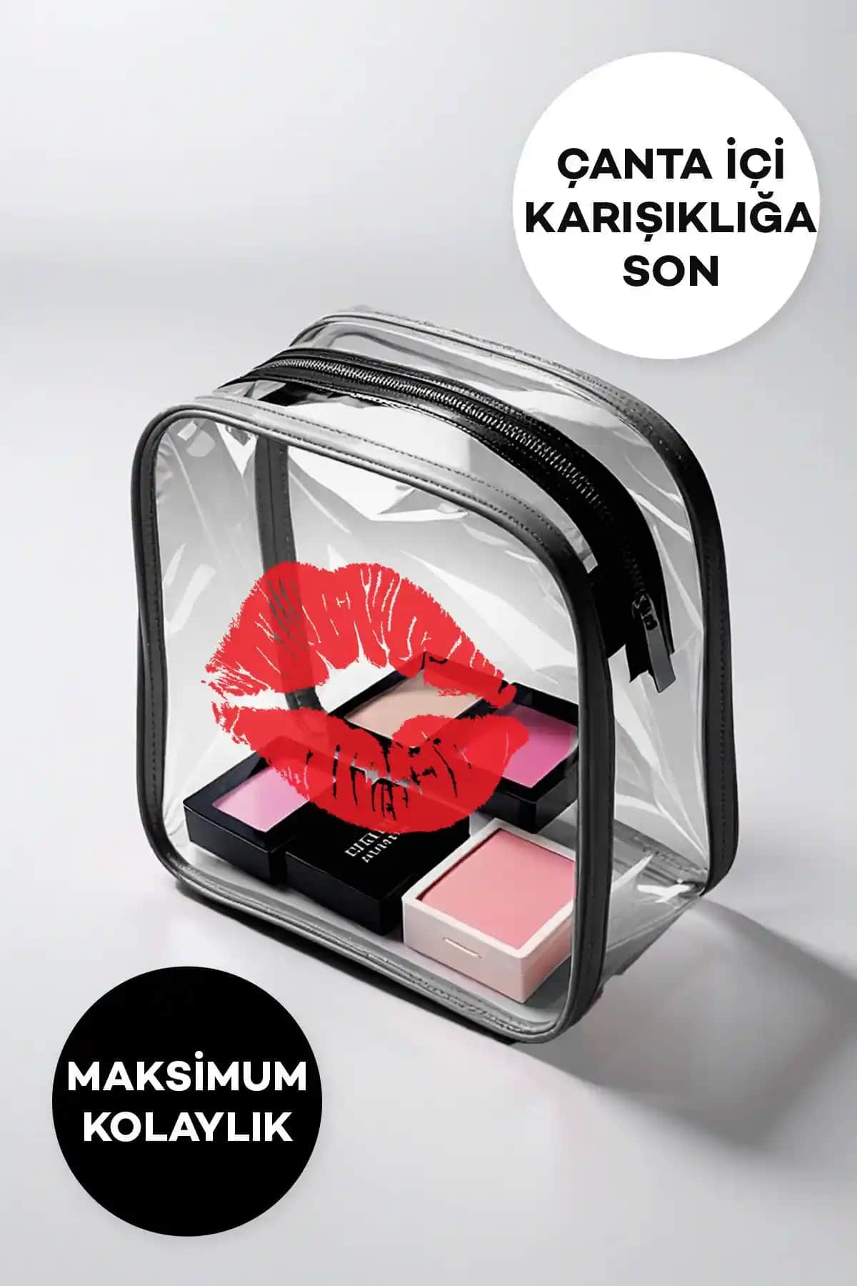 KAYOUBI Profesyonel Şeffaf Seyahat ve Kozmetik Çantası: Dayanıklı ve Şık Tasarım