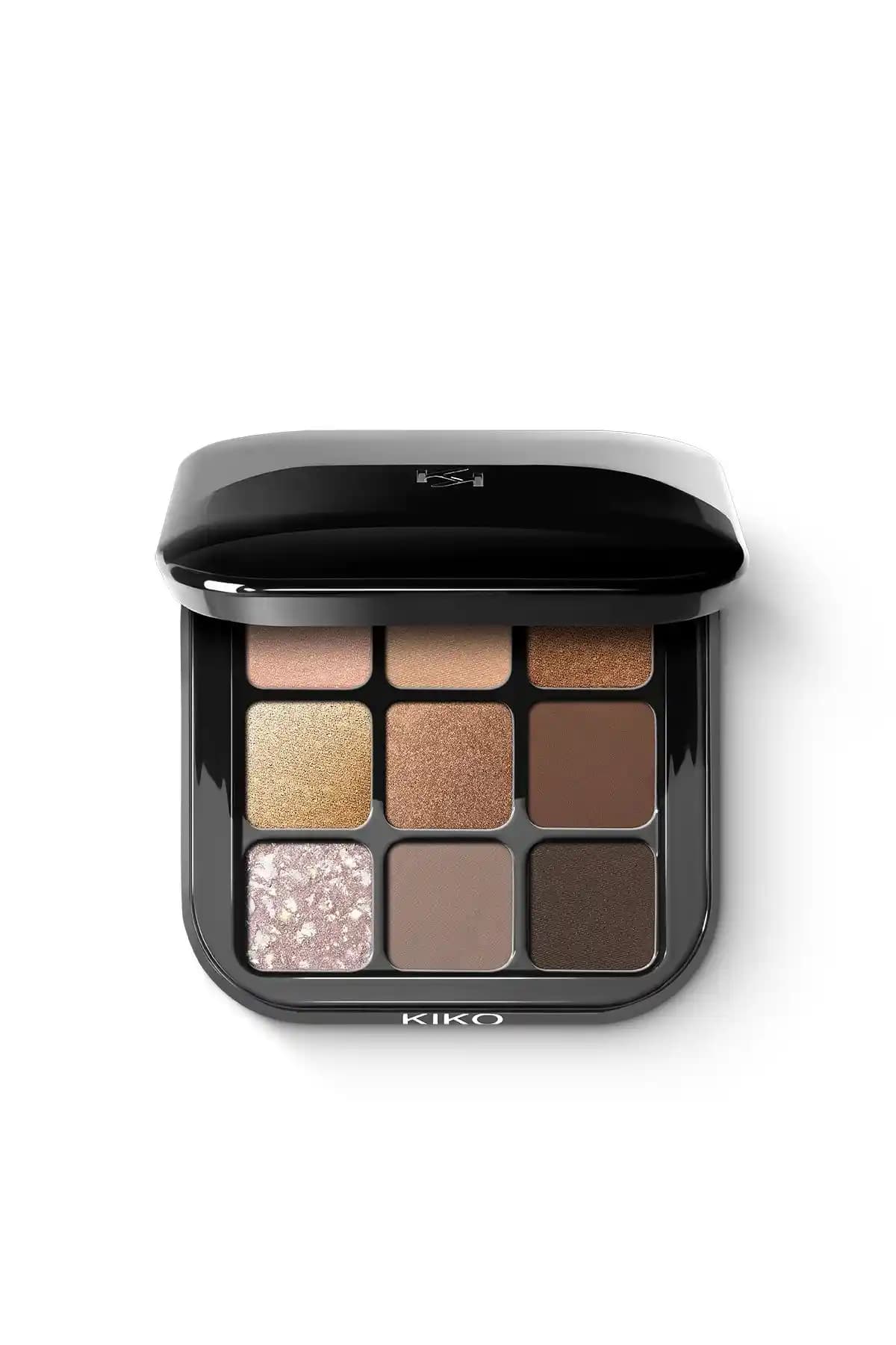KIKO Glamour Çoklu Finish Göz Farı Paleti 01 Earth Tones - Renkli ve Çok Yüzeyli Makyaj Çözümü