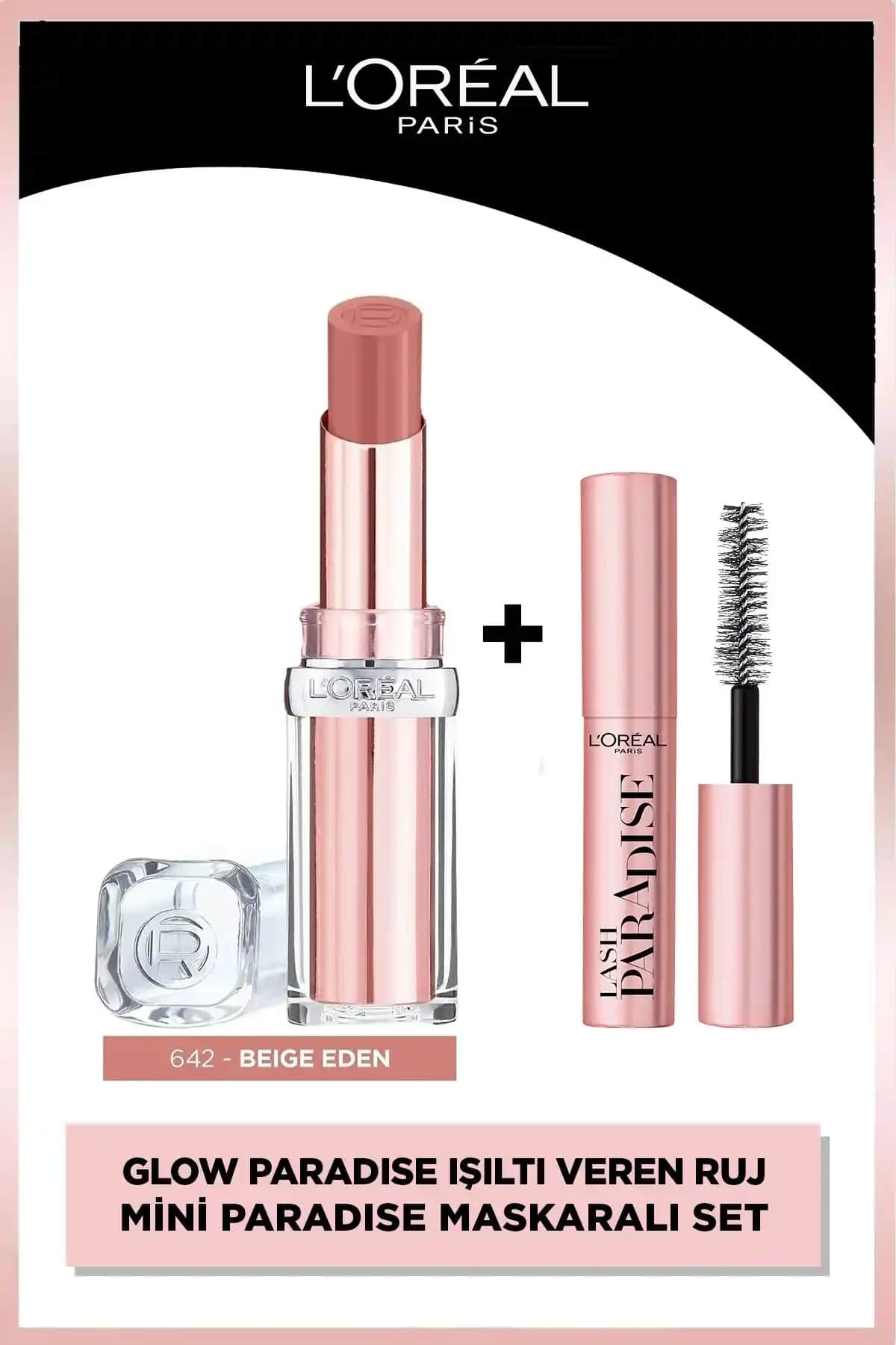 L'Oreal Paris Glow Paradise Balm-in-Lipstick ve Mini Maskara Makyaj Seti: Doğal ve Kalıcı Güzellik İçin