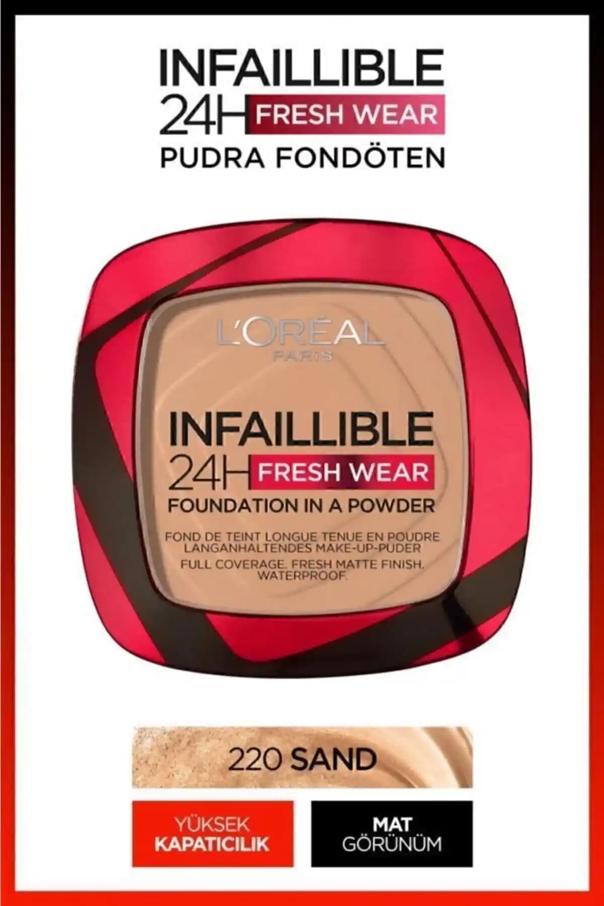 L'Oreal Paris Infaillible 24h Fresh Wear Pudra Fondöten: Yüksek Kapatıcılık ve Uzun Süreli Mat Bitiş