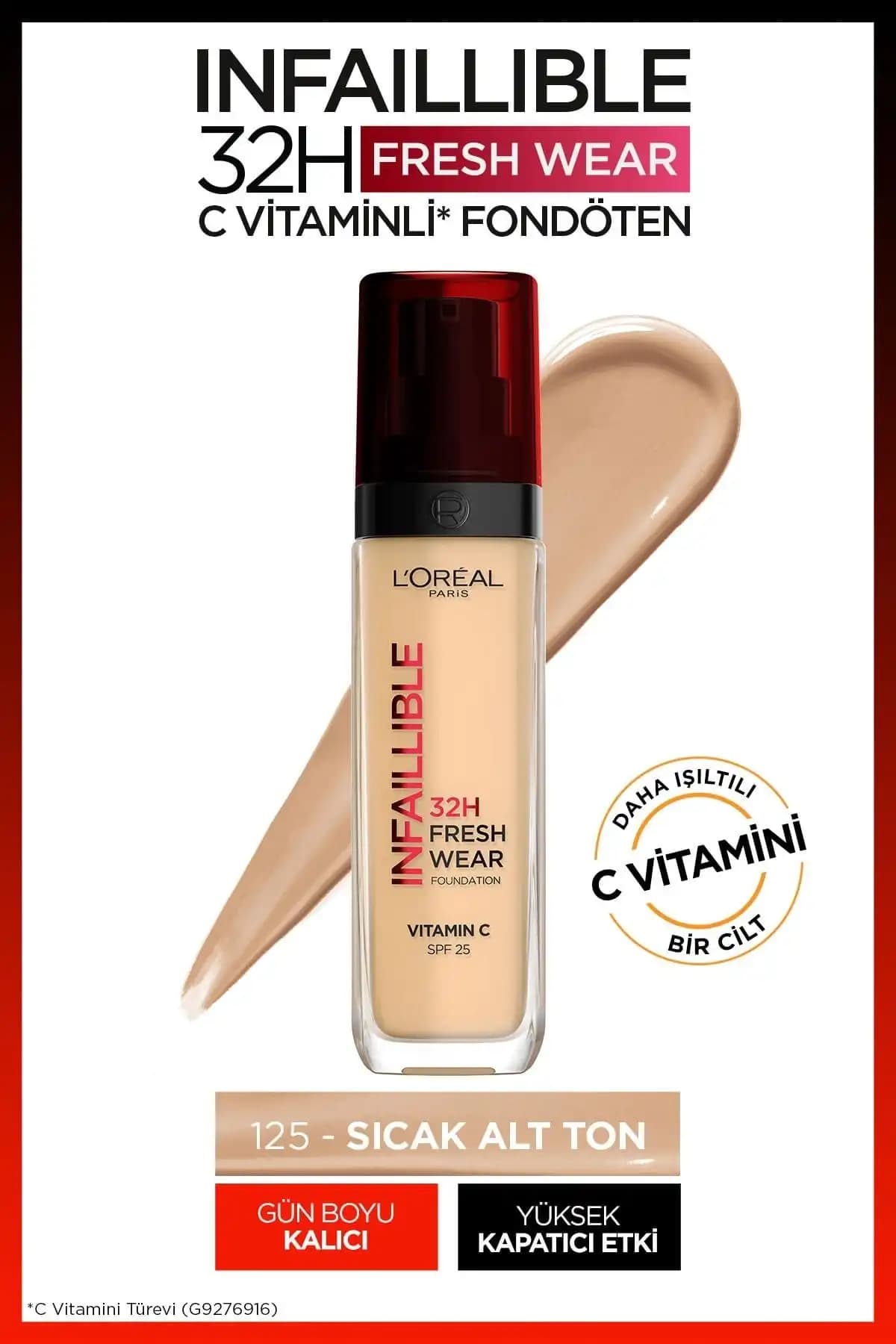 L'Oreal Paris Infaillible 32h Fresh Wear C Vitaminli Fondöten: Uzun Süreli ve Doğal Makyaj Uygulaması