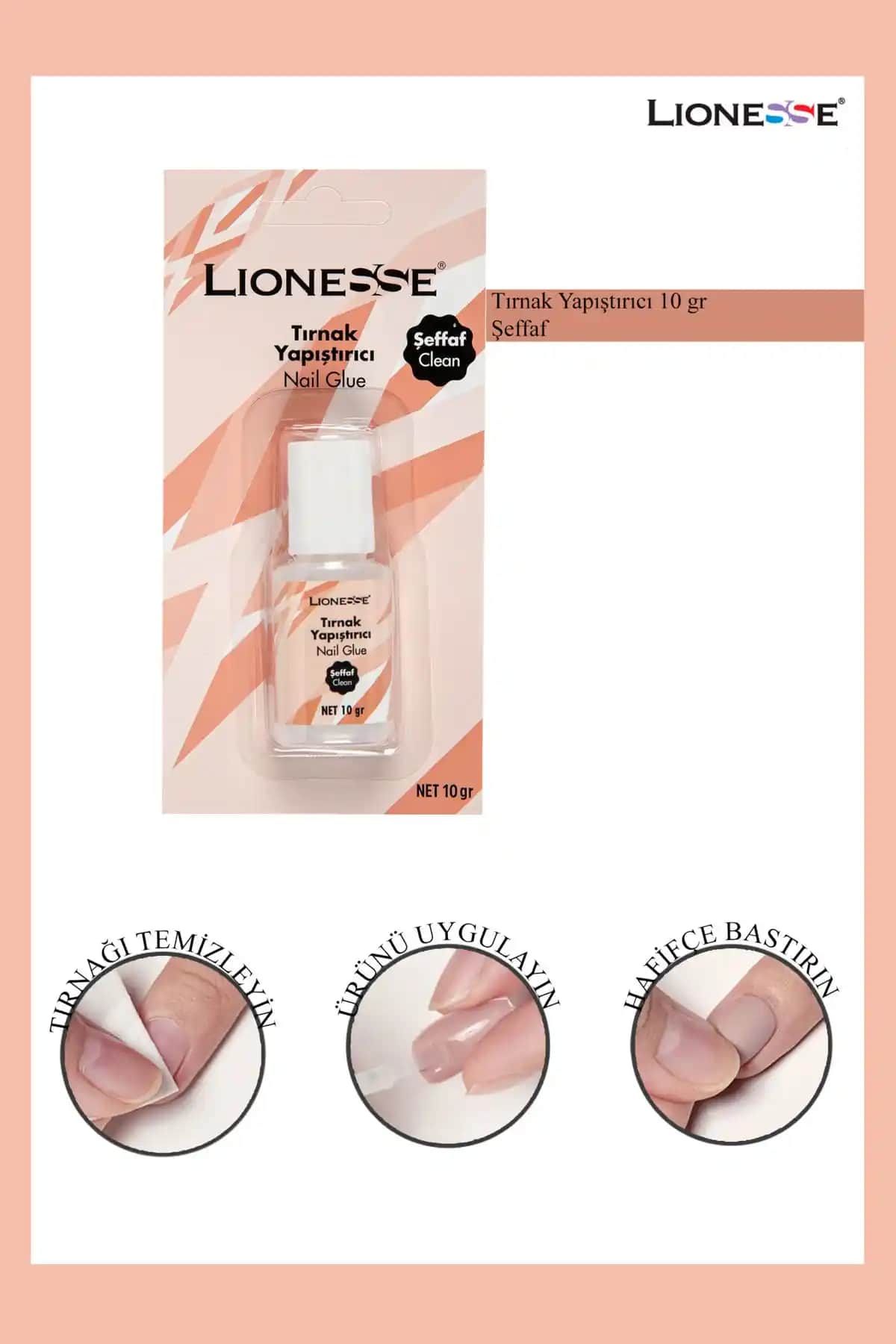 Lionesse Şeffaf Tırnak Yapıştırıcı 10 Gr: Güçlü ve Dayanıklı Tırnak Onarım Ürünü