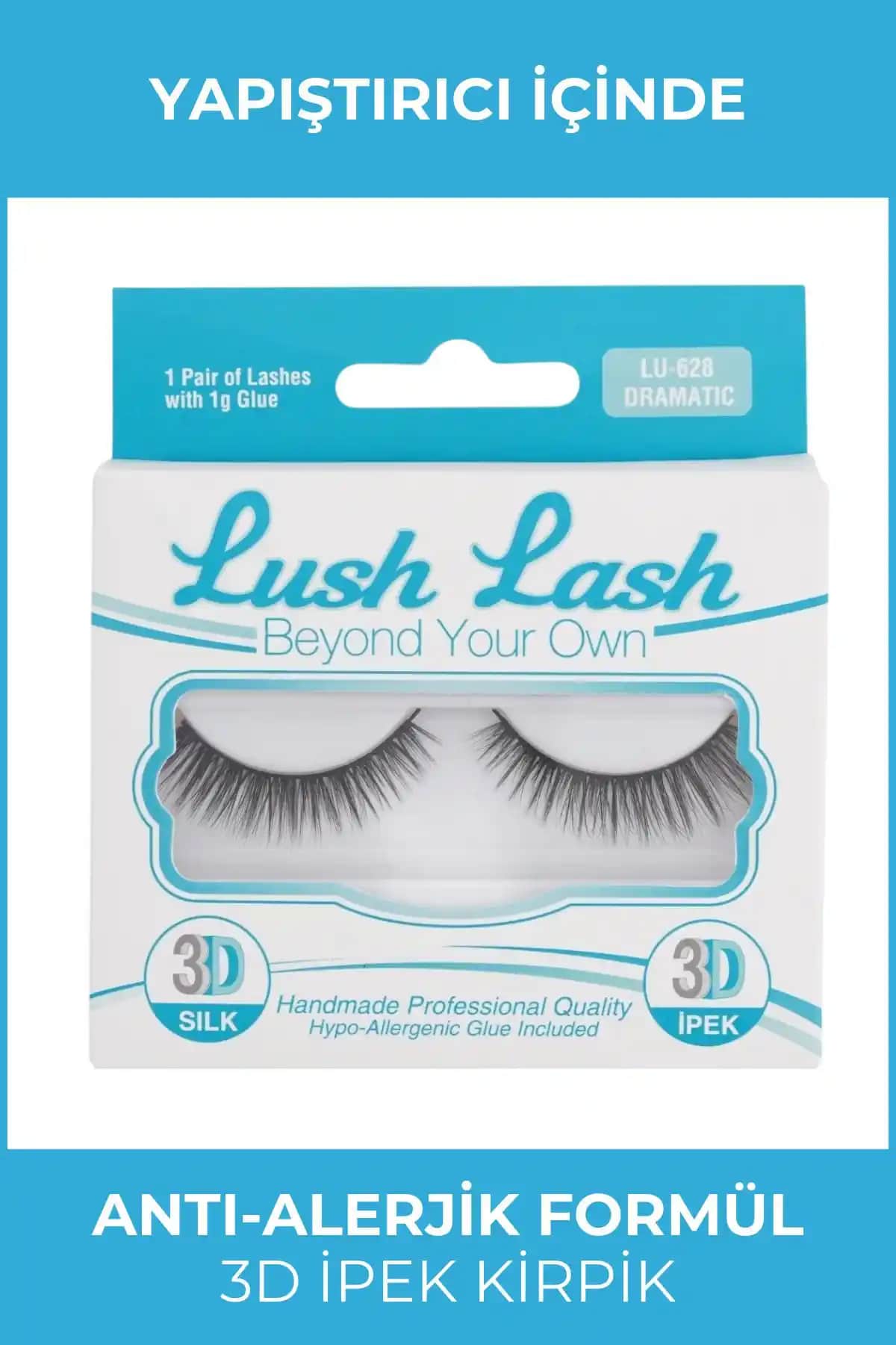 Lush Lash Takma 3D İpek Kirpikler LU 628 Doğal ve Hacimli Göz Çekiciliği Sağlar