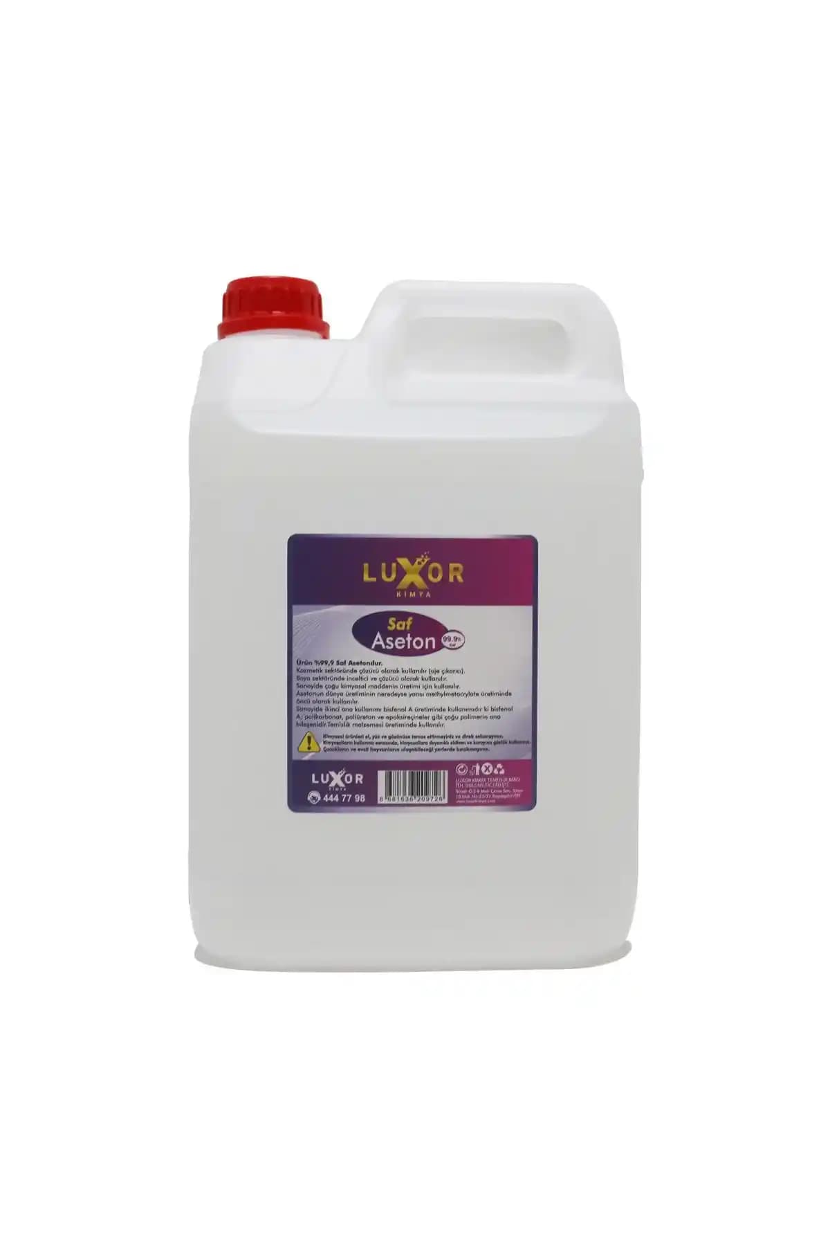 Luxor Kimya %99.9 Saf Aseton 5 L - Endüstriyel ve Ev Temizliği İçin Güçlü Çözücü