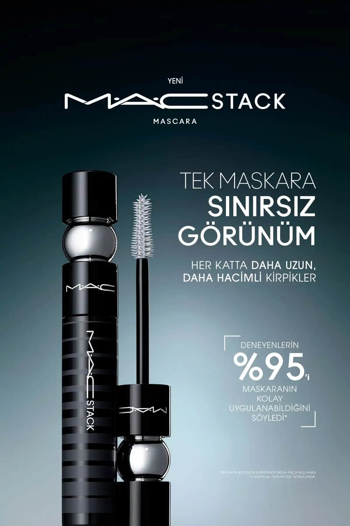 Mac Macstack Maskara Mikro Fırça 12 ml ile Uzun ve Hacimli Kirpikler Elde Edin