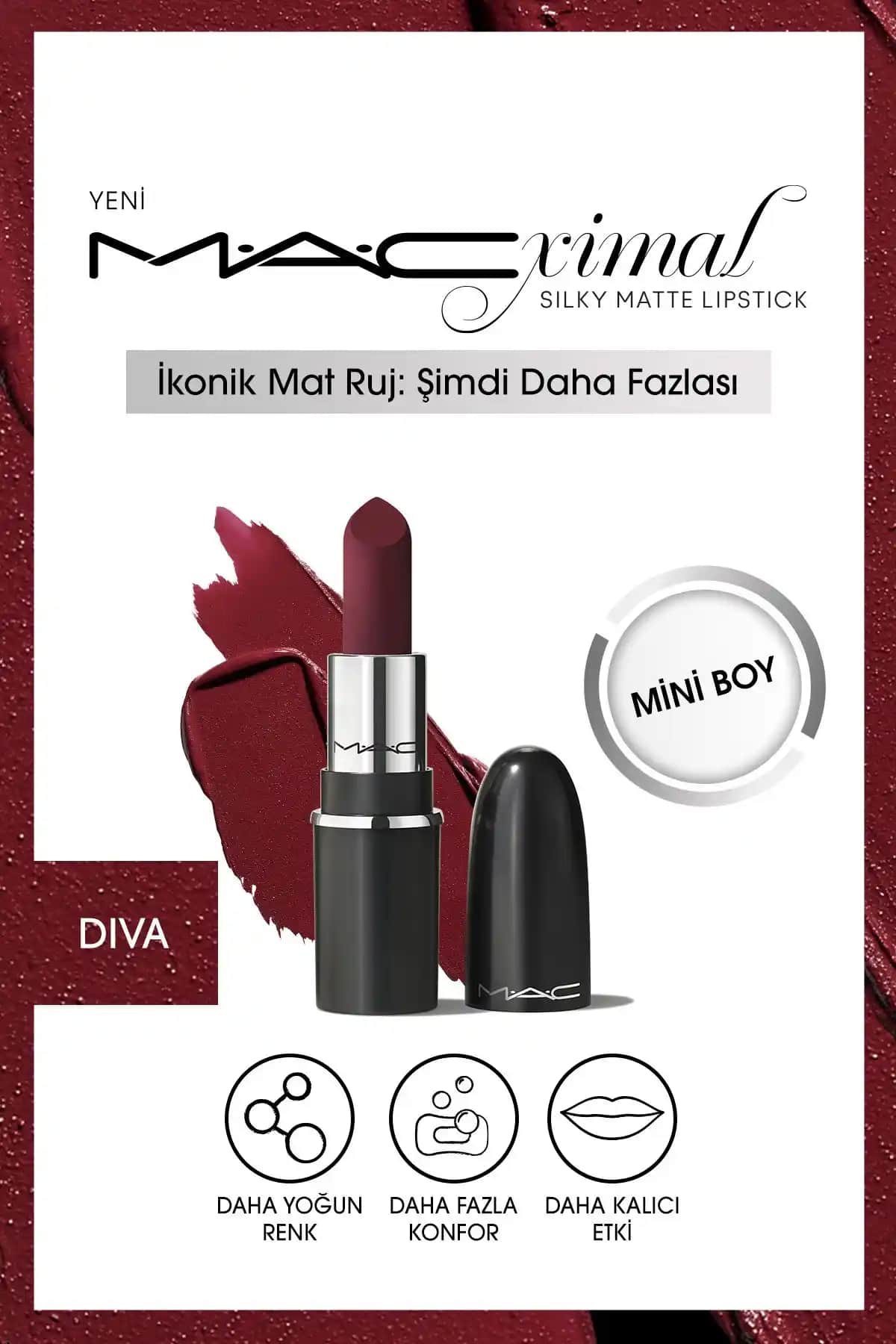 Mac Macximal Mini Mac Silky Matte Ruj: Kalıcı ve Şık Dudaklar İçin İdeal Seçenek
