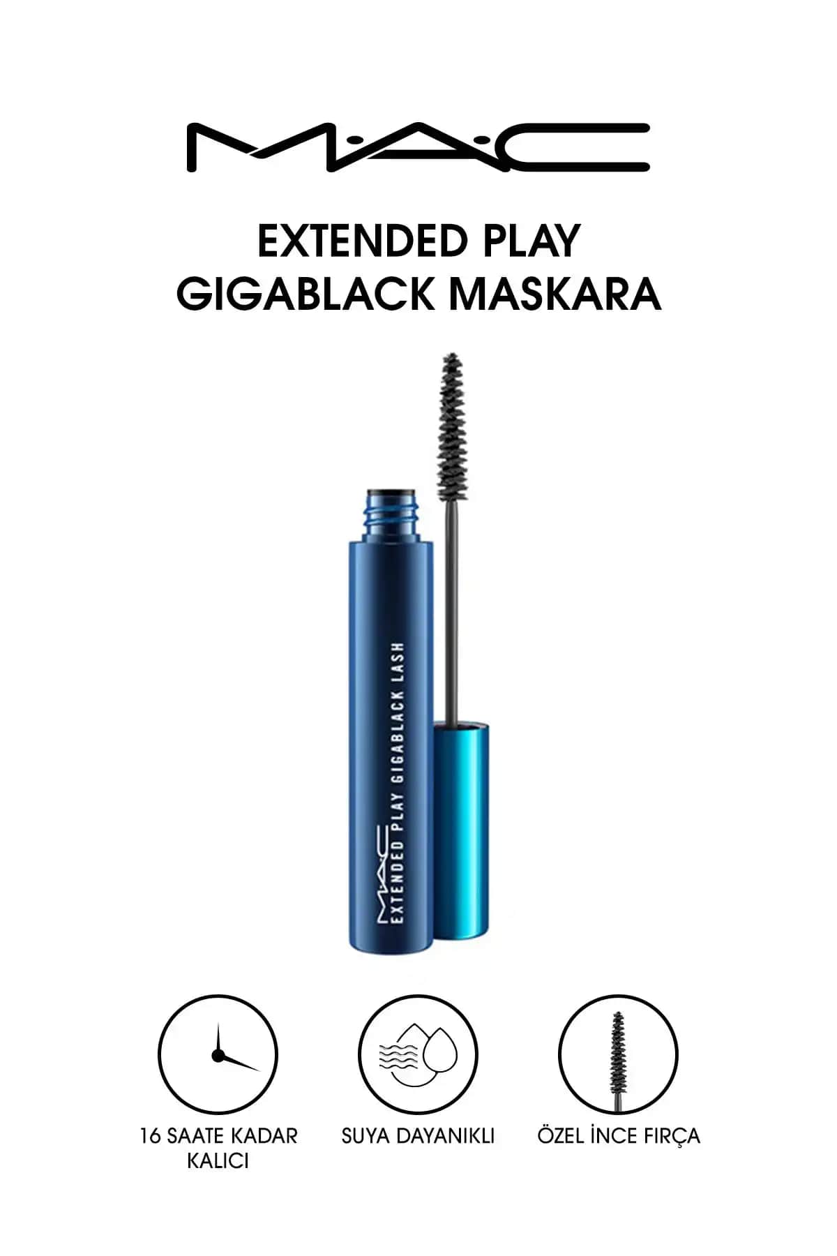 Mac Maskara Extended Play GigaBlack Lash Siyah: Uzun Süre Kalıcı ve Doğal Görünüm Sağlayan Maskara