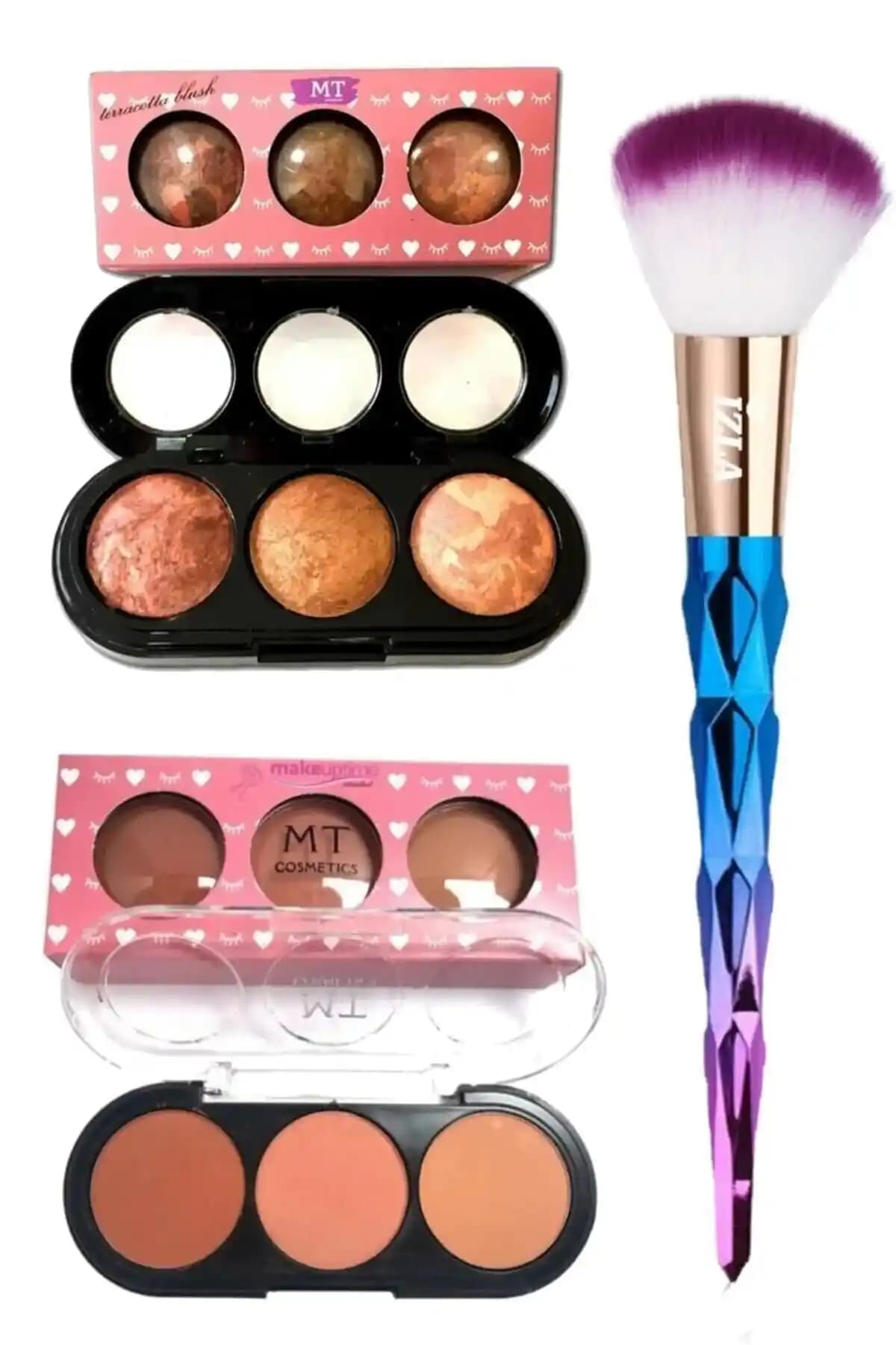 Makeuptime 3'lü Mat Allık ve Fırça Seti ile Günlük Makyajınıza Şıklık Katın