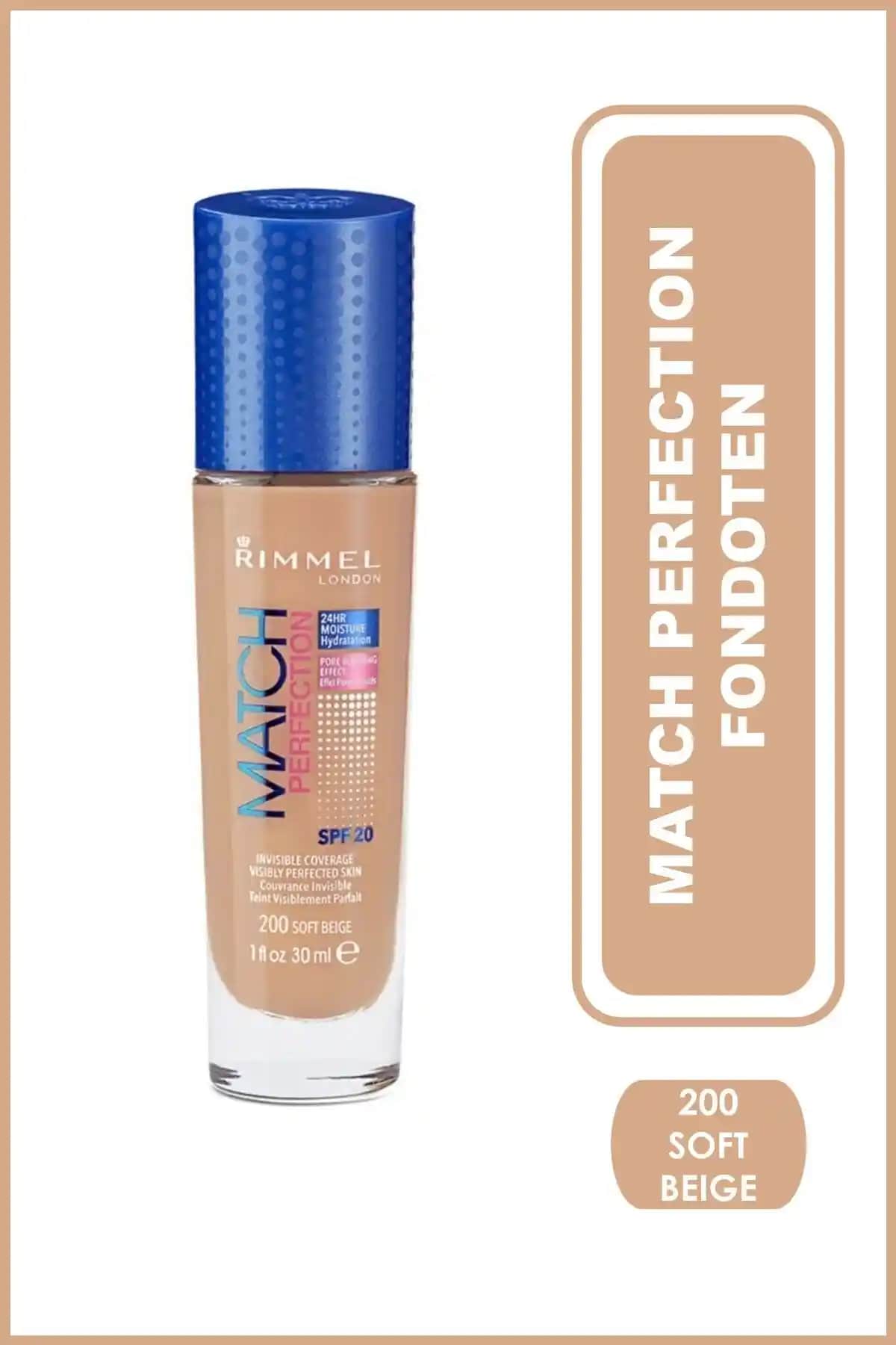 Match Perfection Fondöten Soft Beige 200: Doğal ve Pürüzsüz Cilt İçin Günlük Kullanım