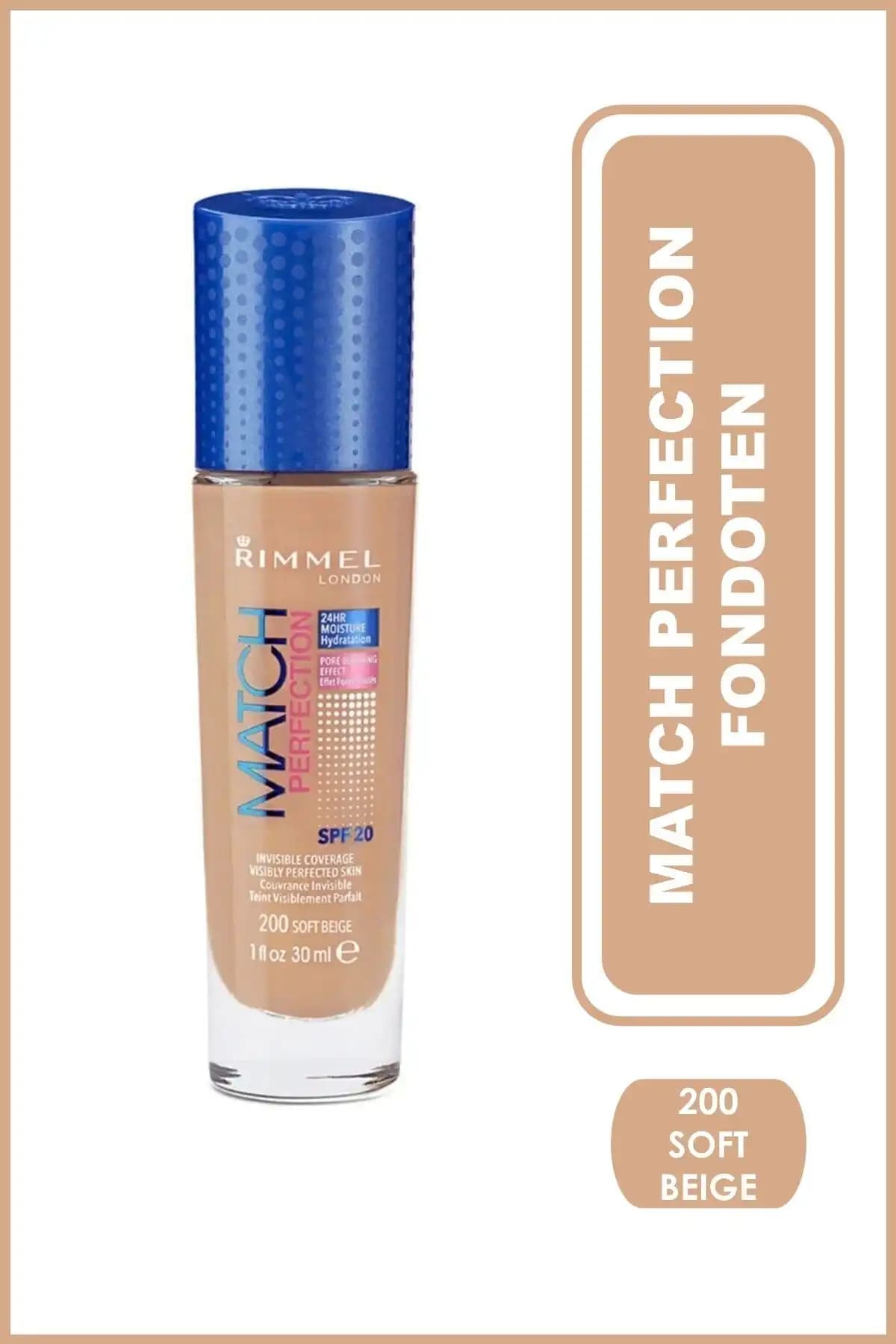 Match Perfection Fondöten Soft Beige 200: Doğal ve Pürüzsüz Cilt İçin Günlük Kullanım