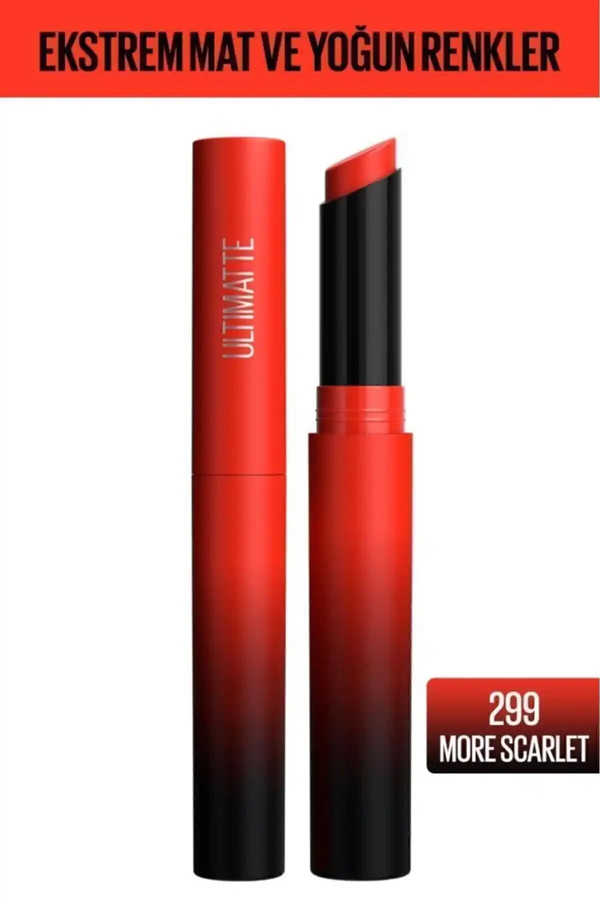 Maybelline Color Sensational Ultimatte Mat Ruj 299 More Scarlet: Kalıcı ve Şık Dudaklar İçin