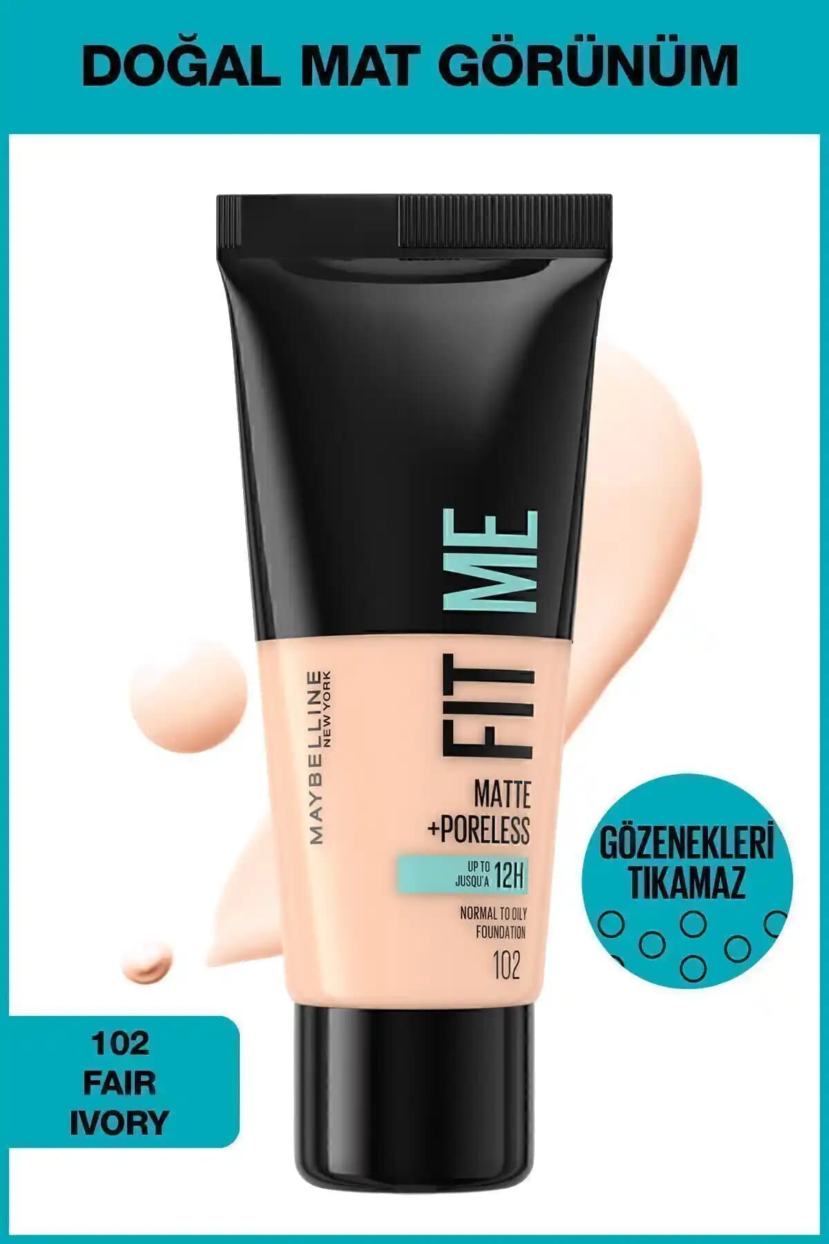Maybelline Fit Me Mat ve Gözenek Azaltıcı Fondöten Karşılaştırması 102 ve 97 Tonları
