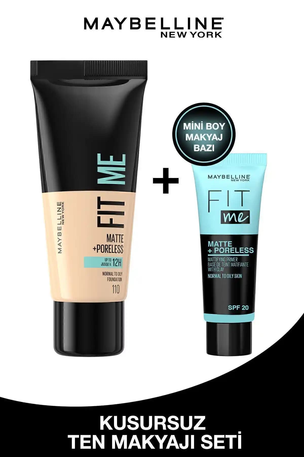 Maybelline Fit Me Matte Poreless Fondöten ve Makyaj Bazı Seti İncelemesi
