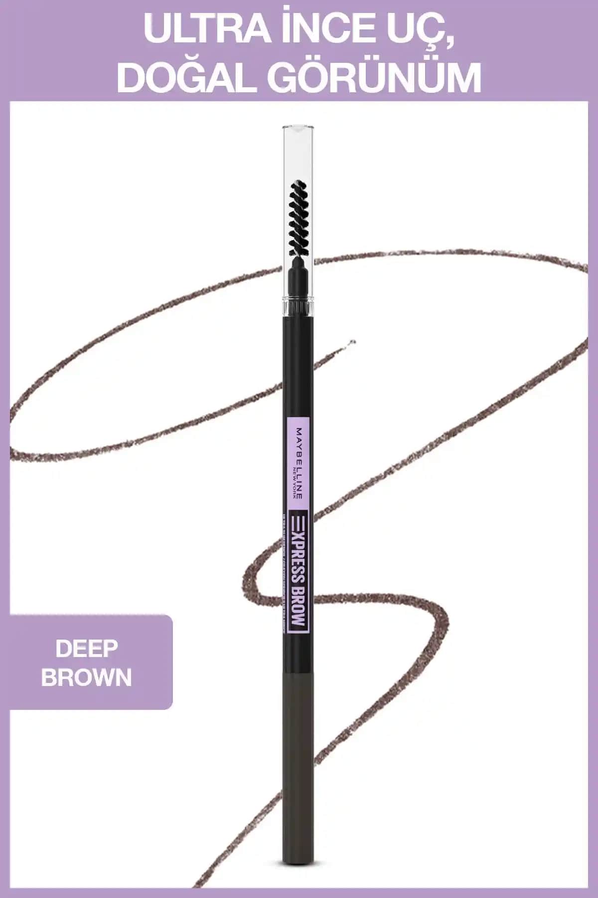 Maybelline New York Express Brow Ultra Slim Kaş Kalemi 05 Deep Brown İnce ve Dayanıklı Uç ile Doğal Kaşlar