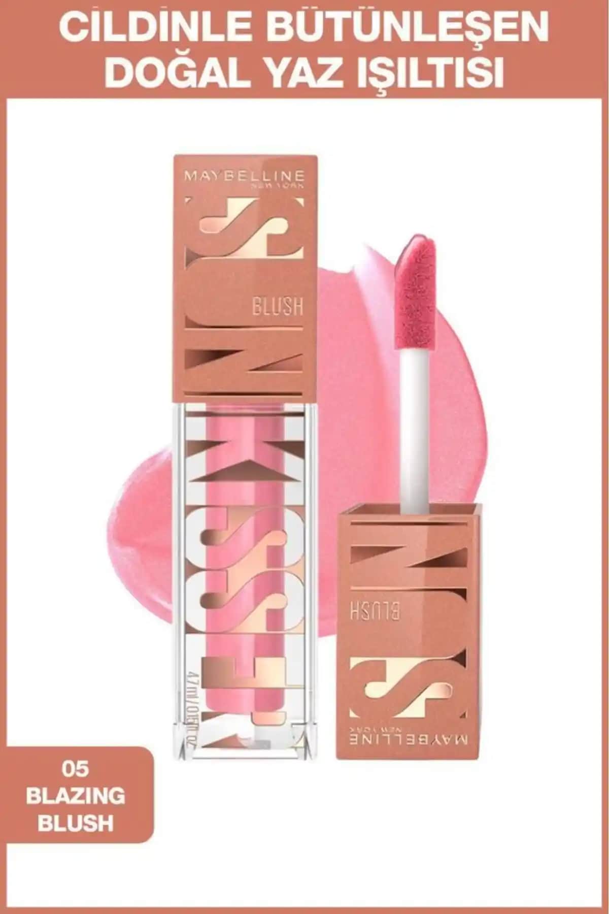 Maybelline New York Sunkisser Likit Allık 05 Blazing Blush doğal ve parlak görünüm sağlayan ürün