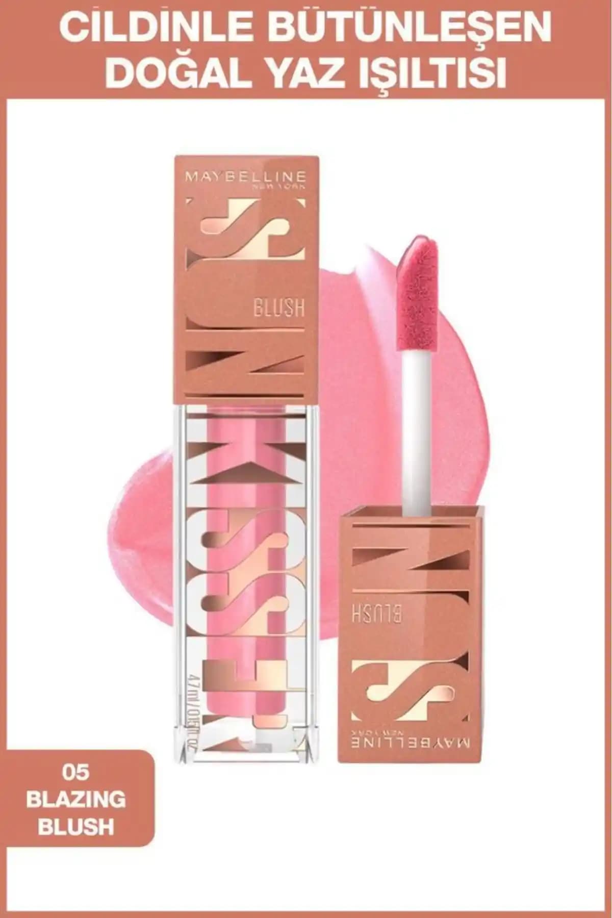 Maybelline New York Sunkisser Likit Allık 05 Blazing Blush doğal ve parlak görünüm sağlayan ürün
