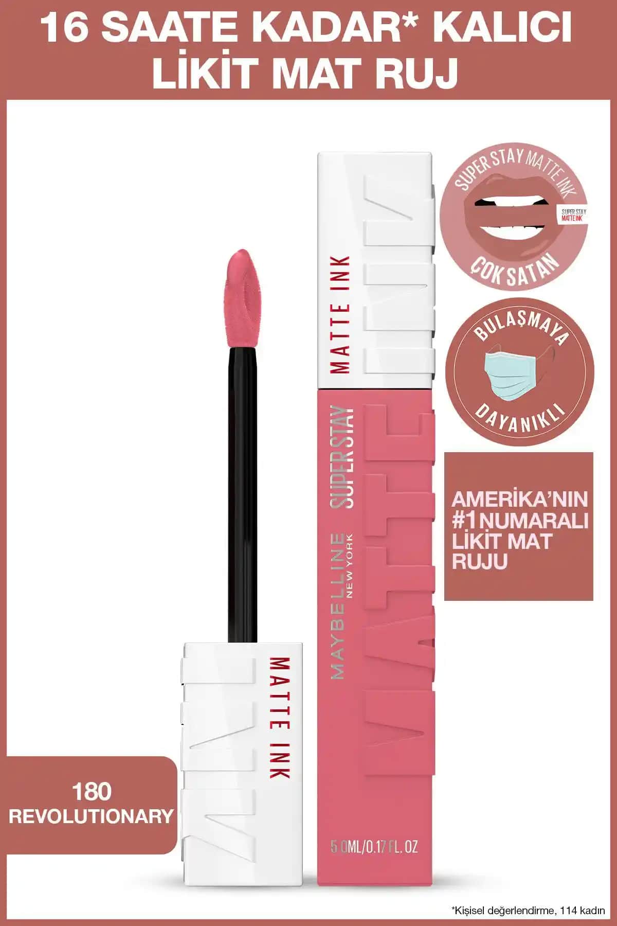 Maybelline Super Stay Matte Ink 180 Revolutionary ile 2025'te Dudaklarınızda Değ