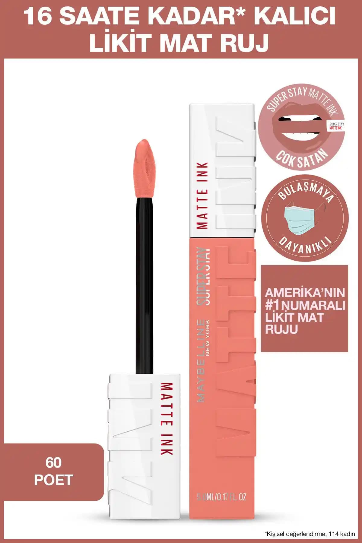 Maybelline Super Stay Matte Ink Unnude Likit Mat Ruj - Uzun Süre Kalıcı ve Doğal Görünüm