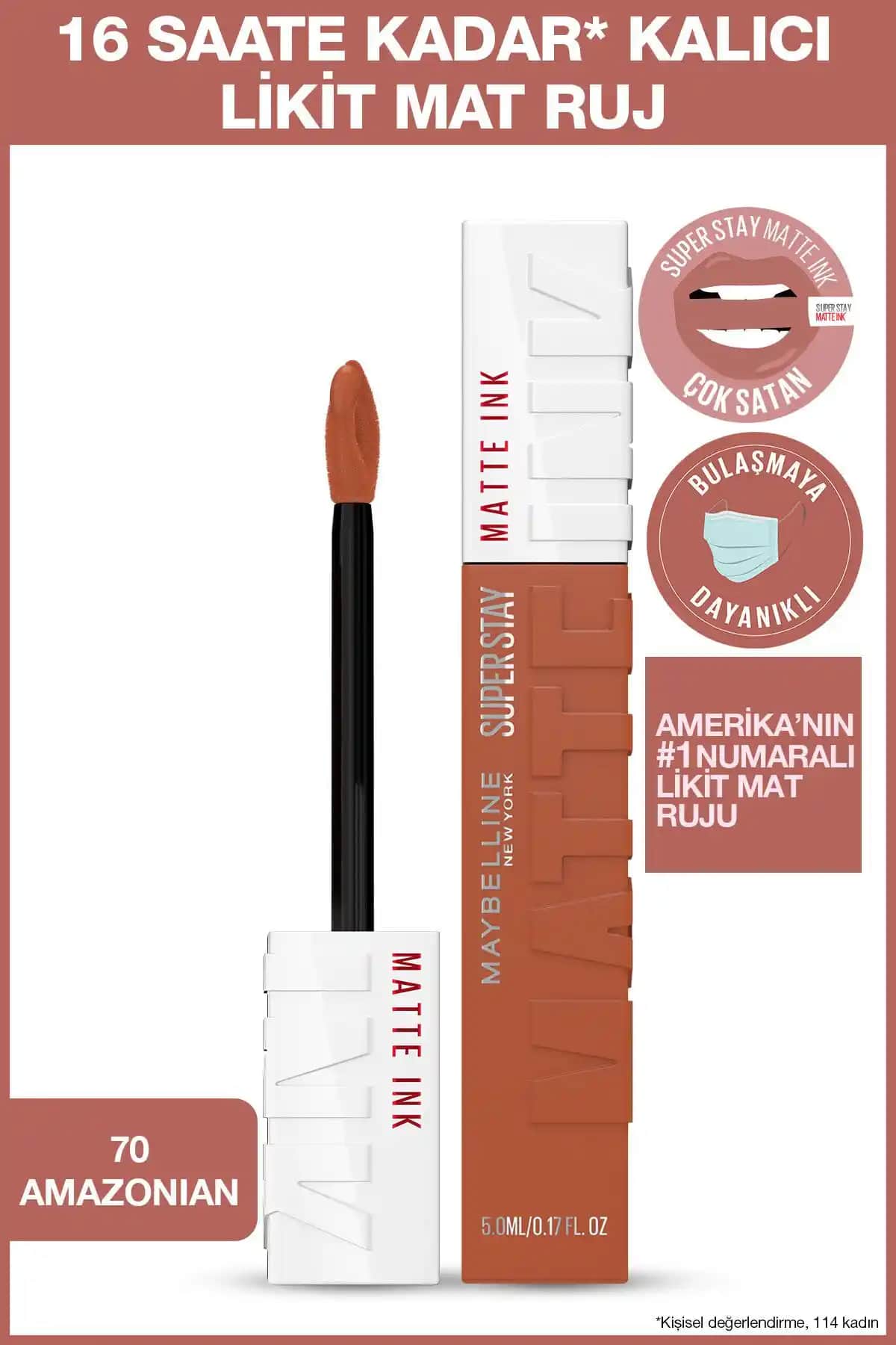 Maybelline Super Stay Matte Ink Unnude 70 Amazonian ile 2025'te Kalıcılık ve Doğ