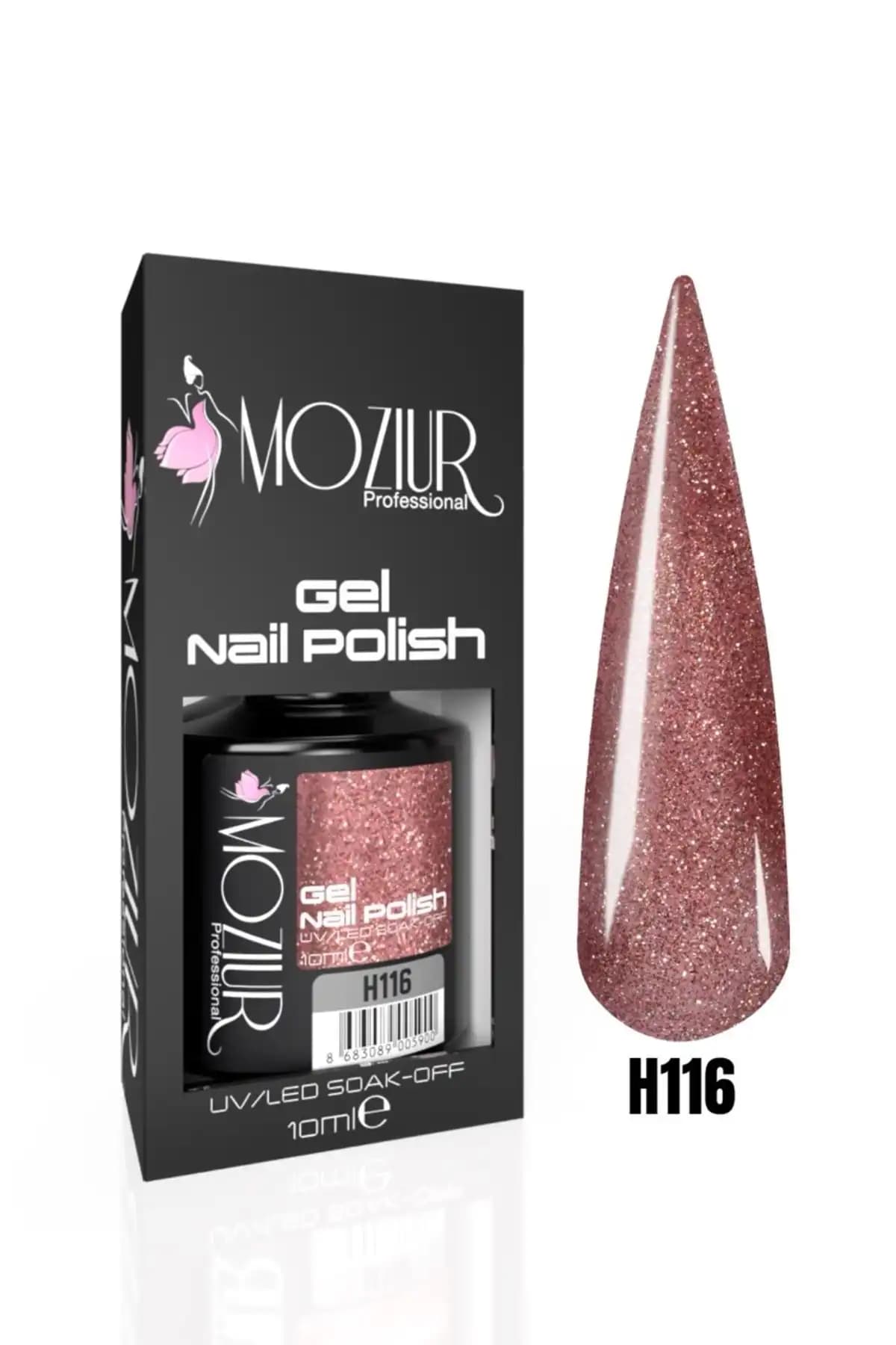 MOZIUR H116 Simli Seri UV LED Kalıcı Oje: Parlak ve Dayanıklı Tırnak Kozmetiği