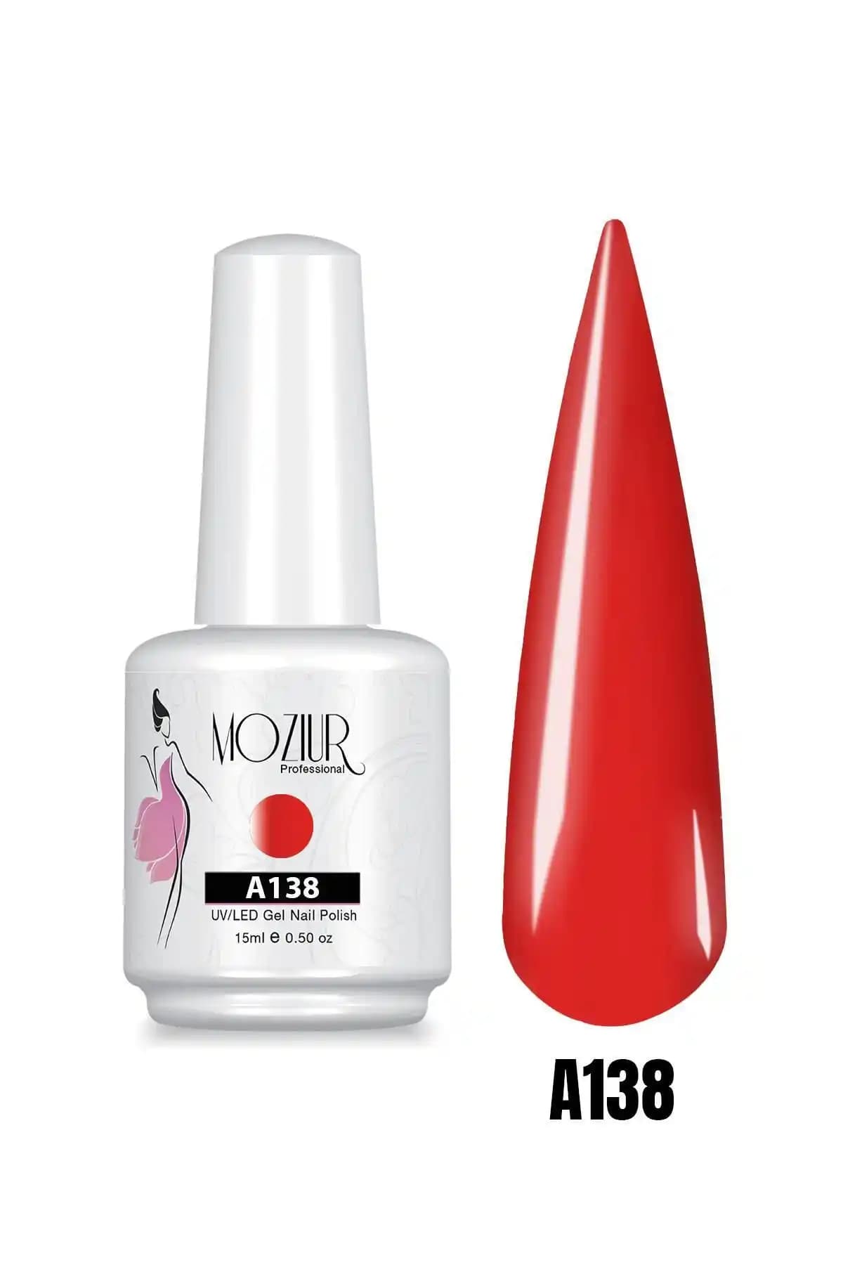 Moziur UV LED Kalıcı Oje A138: Uzun Süre Parlak ve Kalıcı Kırmızı Oje