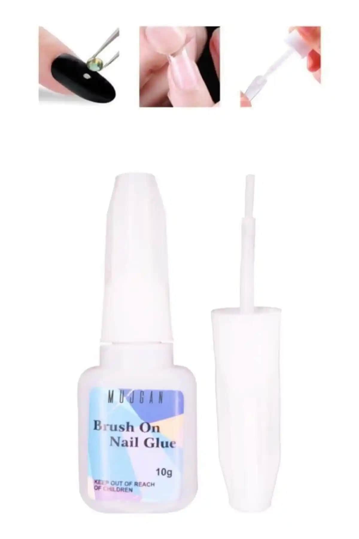 MUJGAN Fırçalı Takma Tırnak Yapıştırıcısı 10g Güçlü ve Uzun Süreli Kalıcılık Sağlar