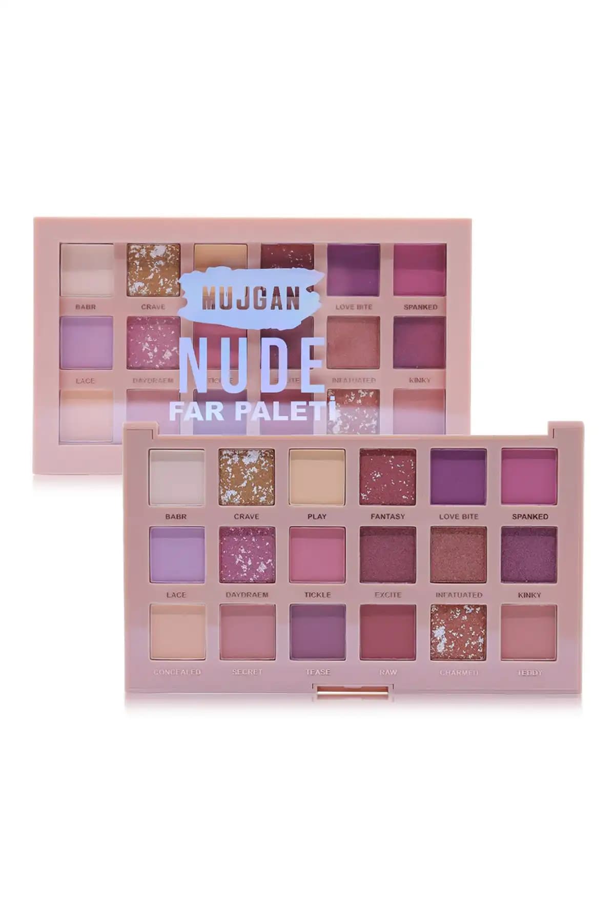 MUJGAN Hudamoji Nude 18'li Far Paleti: Renkli ve Çok Yönlü Göz Makyajı Seçeneği