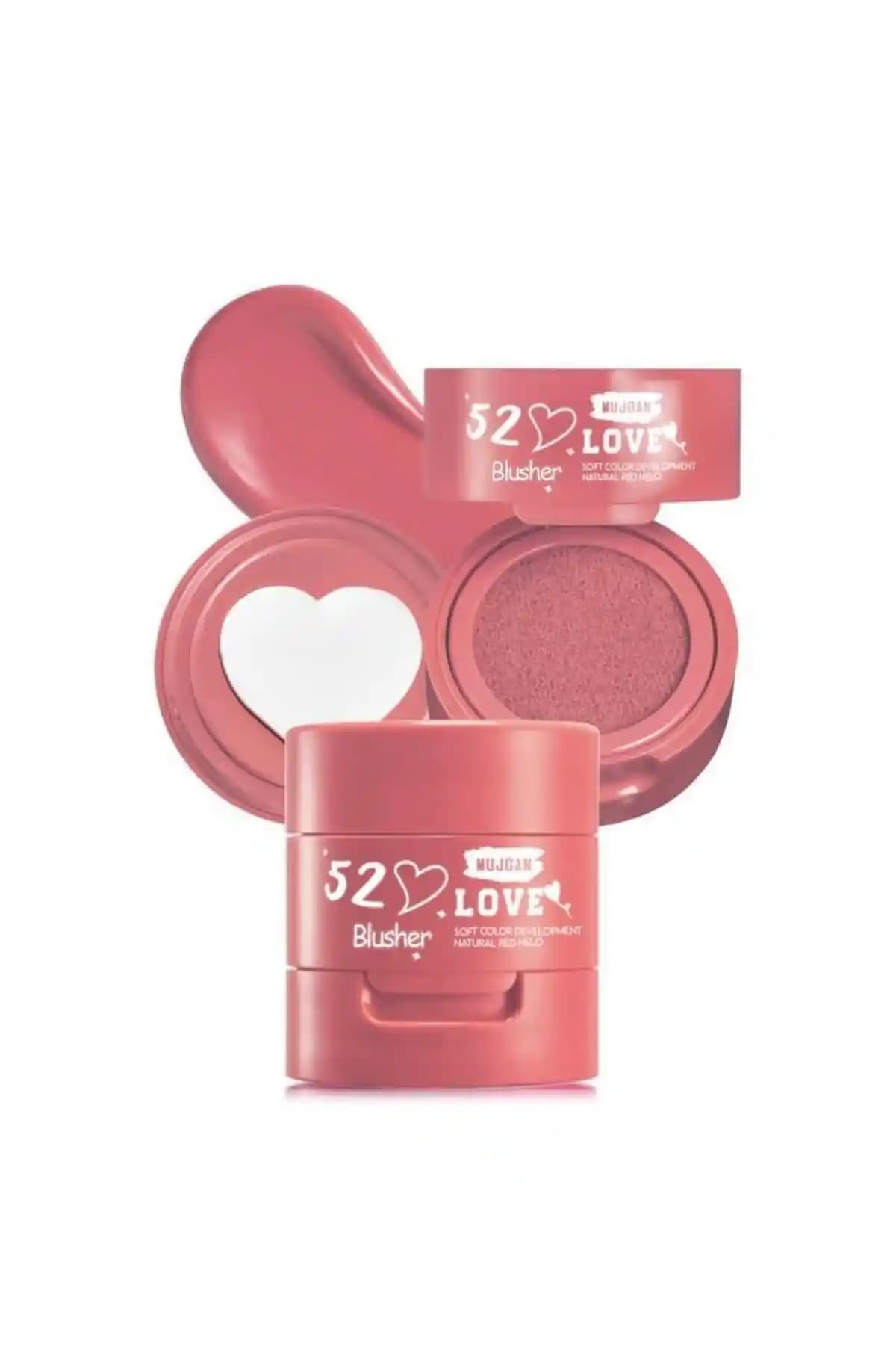 MUJGAN Kalp Detaylı Süngerli Sıvı Allık: Canlı ve Parlak Görünüm İçin Yenilikçi Seçenek