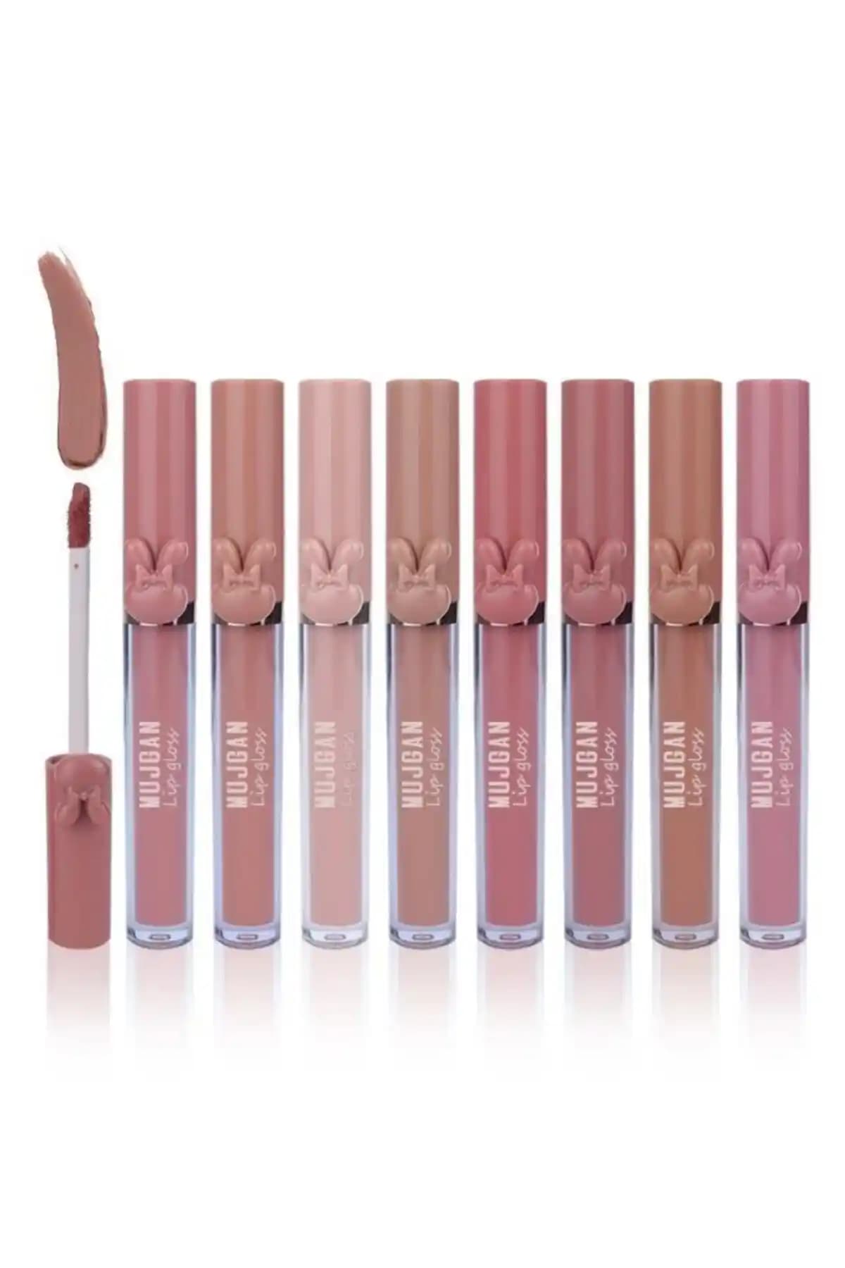 MUJGAN Şapka Tasarımlı 8'li Likit Ruj Seti: Kalıcı ve Şık Dudaklar İçin Modern Seçenek