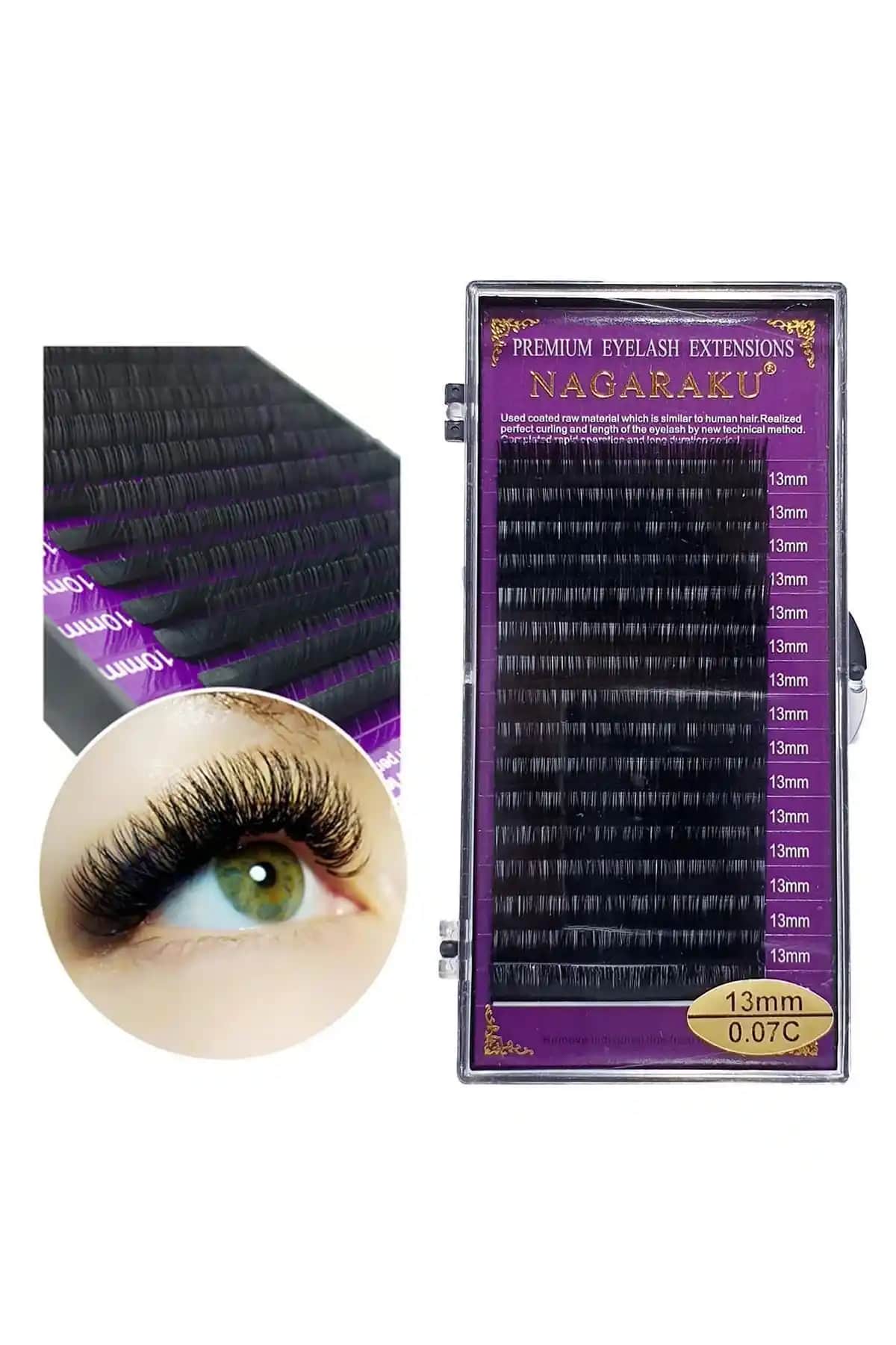 Nagaraku İpek Kirpik Doğal ve Zarif Görünüm İçin Uzun Süre Dayanıklı Takma Kirpik