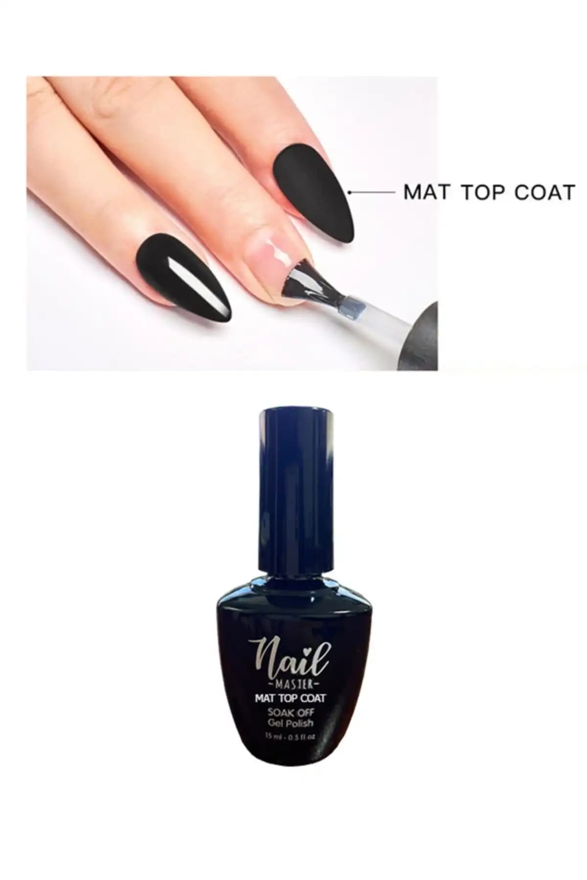 Nail Master Kalıcı Oje Protez Tırnak Mat Top Coat 15ml Uzun Süreli Mat Görünüm