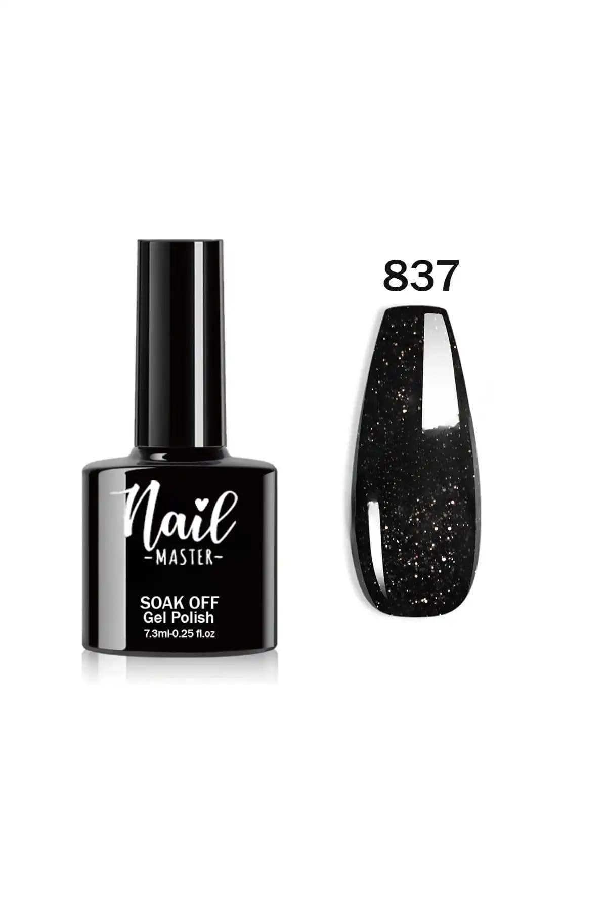 Nail Master M837 Kalıcı Oje Siyah Simli Parlak ve Uzun Süreli Dayanıklılık Sağlar