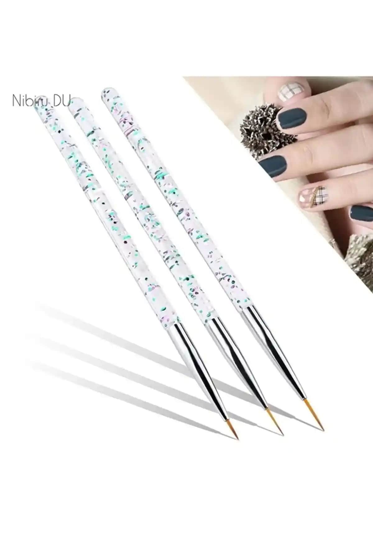 Nail Master Nail Art Fırça French Çizim Desen 3'lü Set ile Profesyonel Manikür Deneyimi