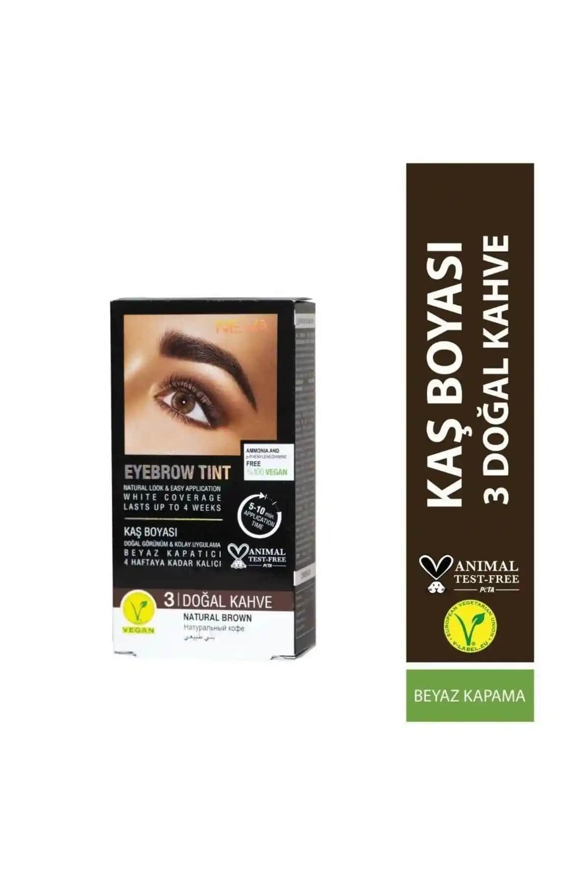 Neva Eyebrow Tint Vegan Kaş Boyası Seti 3 Doğal Kahve ile Kalıcı ve Doğal Kaş Renkleri