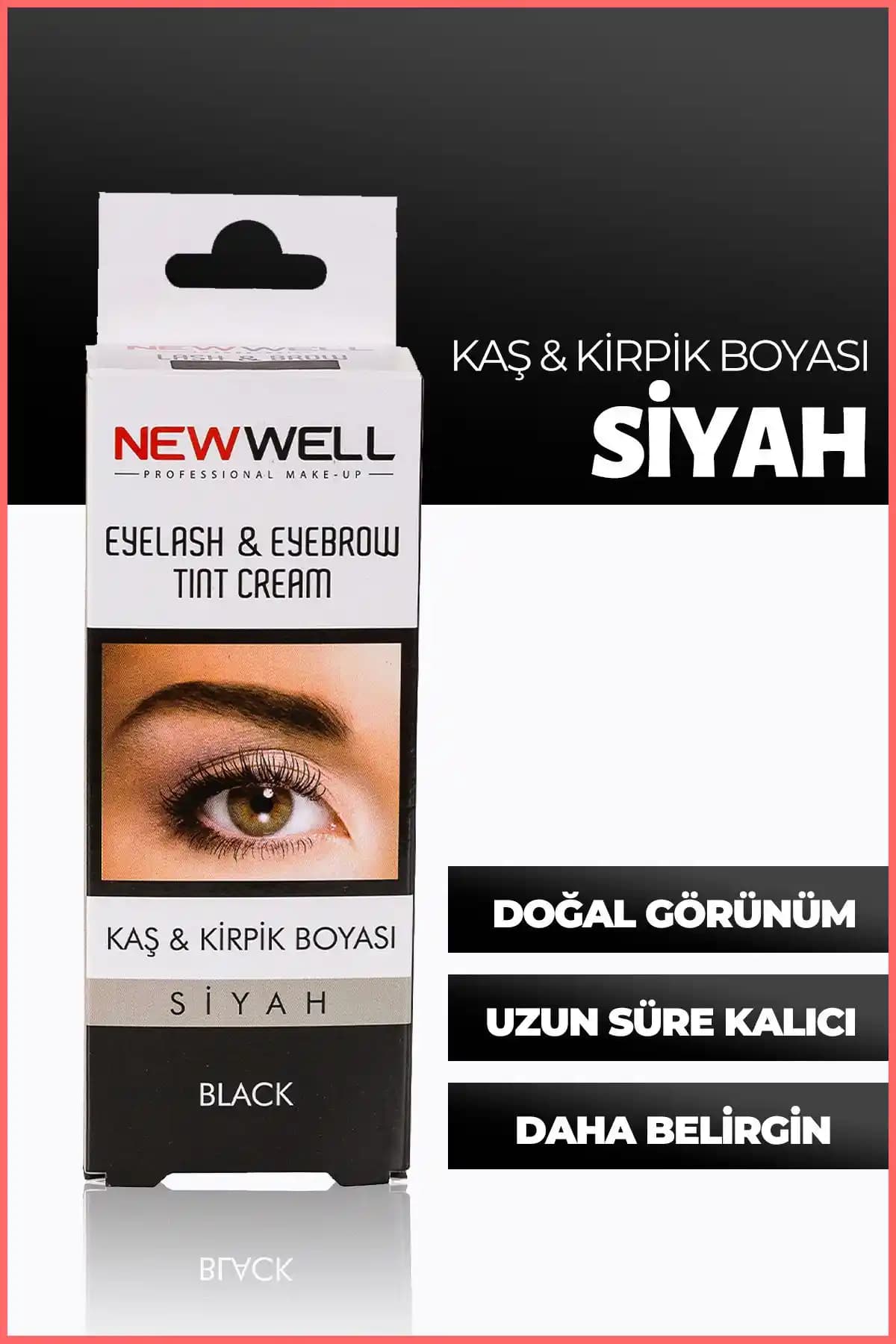 New Well Kaş ve Kirpik Boyası Siyah: Doğal ve Kalıcı Renkler İçin Profesyonel Çözüm