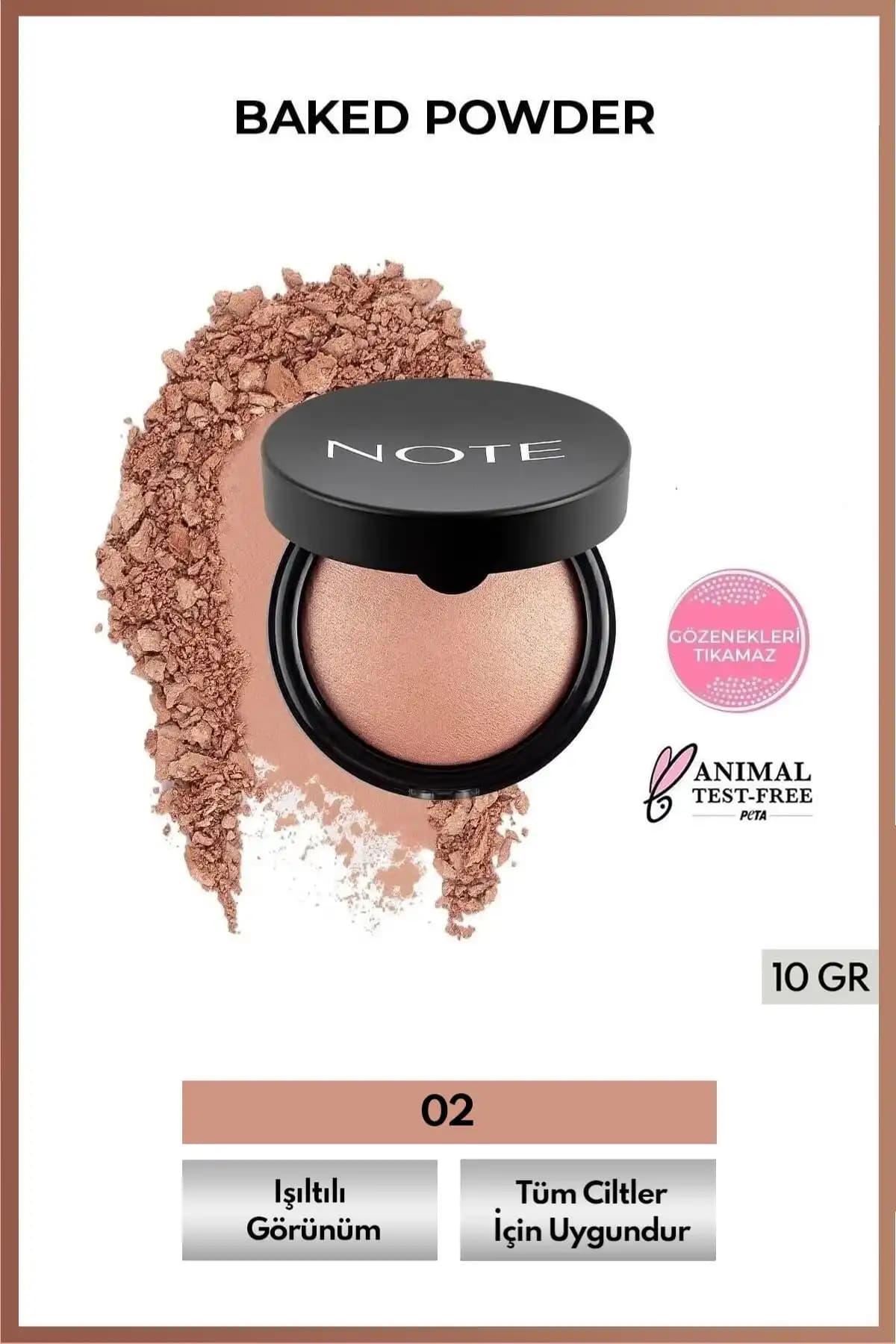 Note Cosmetics Baked Powder Doğal Işıltı ve Hafif Makyaj İçin Uygun Pudra