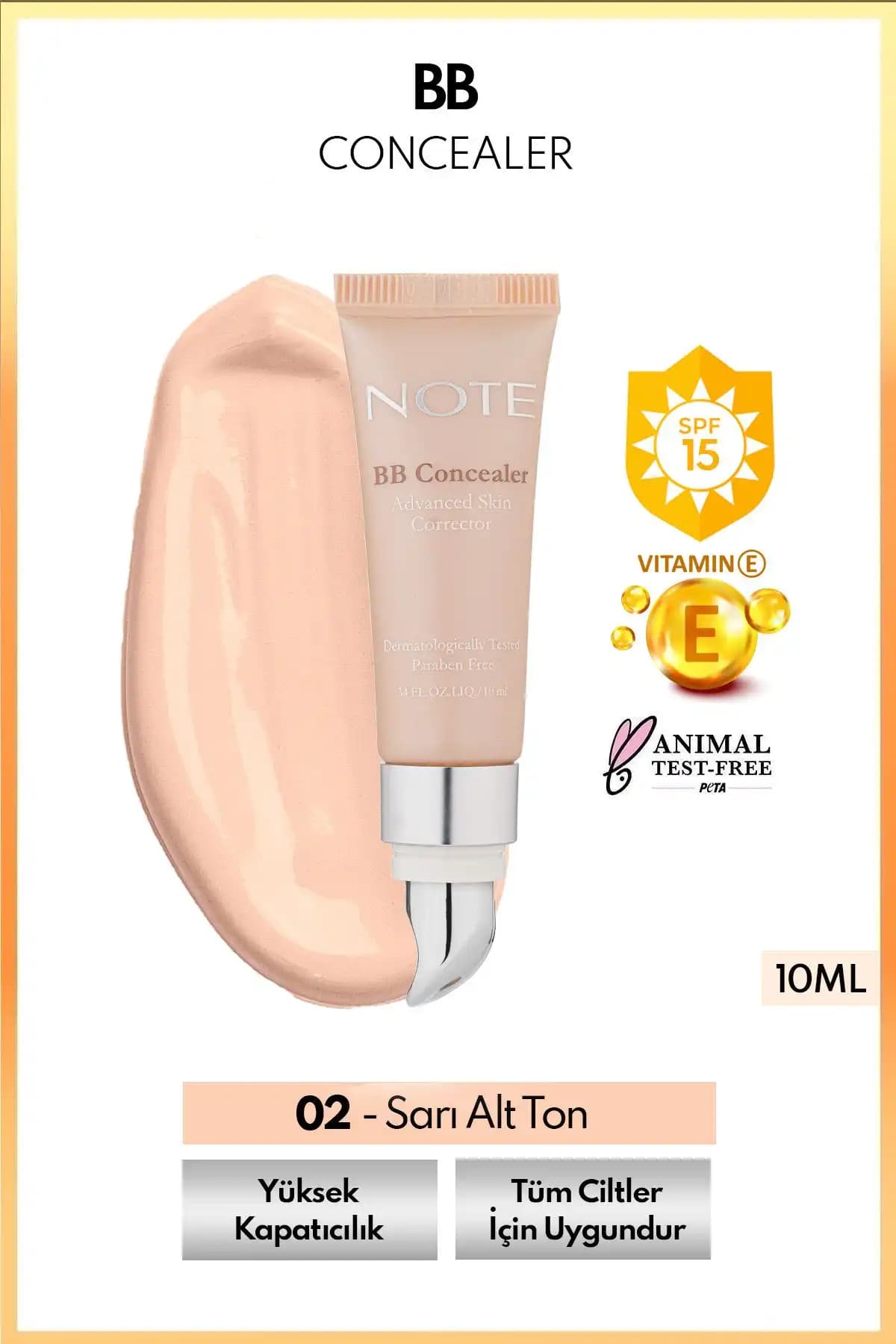 Note Cosmetics BB Concealer SPF 15: Yüksek Kapatıcılı ve Doğal Görünüm Sağlayan Göz Altı Kapatıcısı